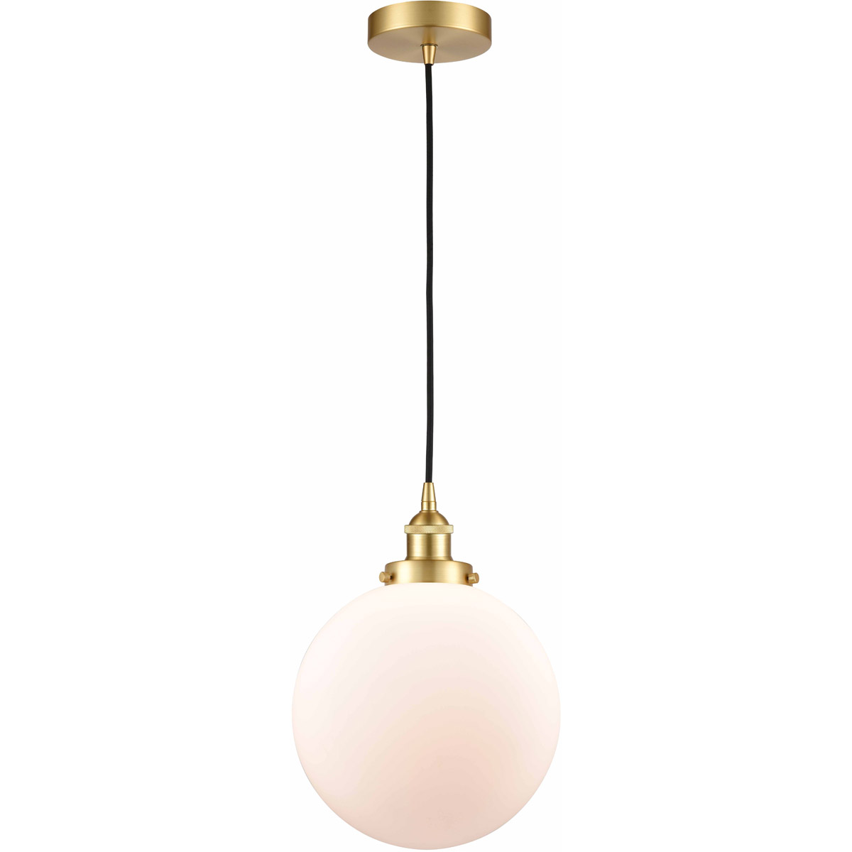 Edison Beacon 1 Light 10 inch Satin Gold Mini Pendant Ceiling Light