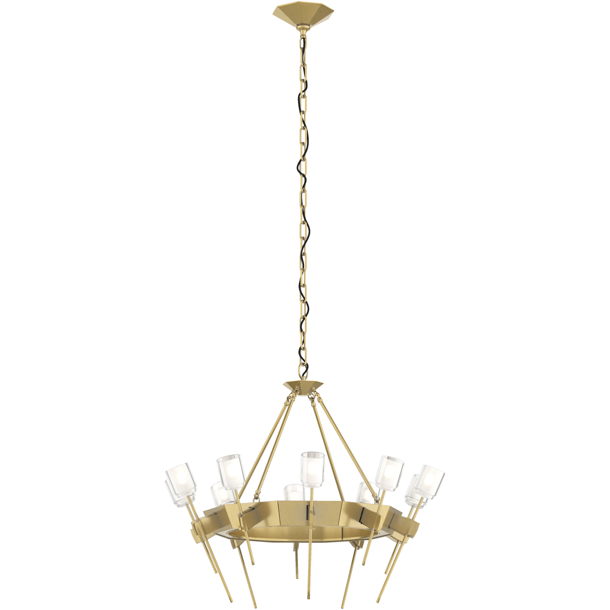 Echo 10 Light 32.2 inch Modern Brass Chandelier Ceiling Light - Open Box