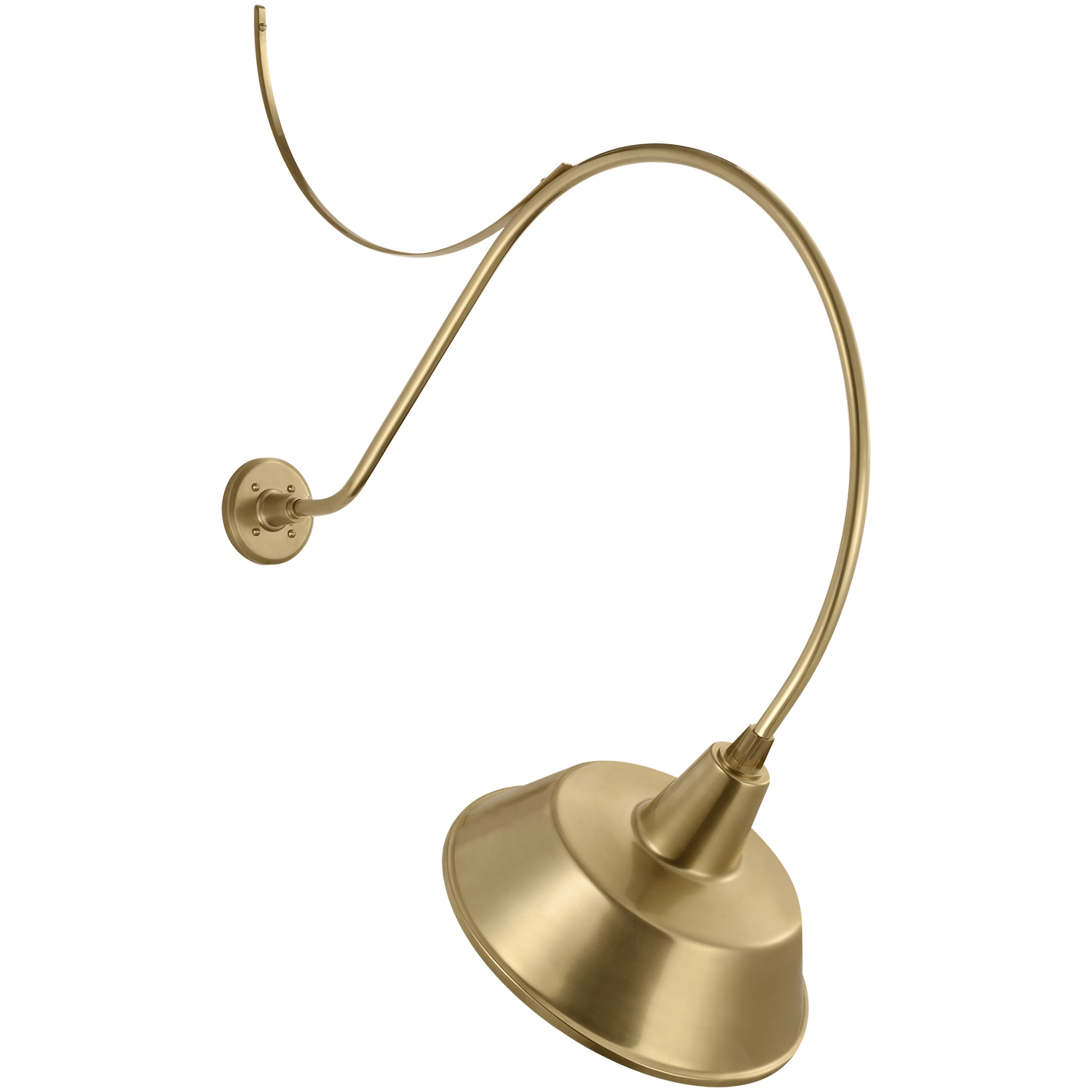 Thomas O'Brien Academy Barn Light LED 45.75 inch Hand-Rubbed Antique Brass Anchored Larrabee Barn Light in 16" Hand-Rubbed Antique Brass Bowers Shade