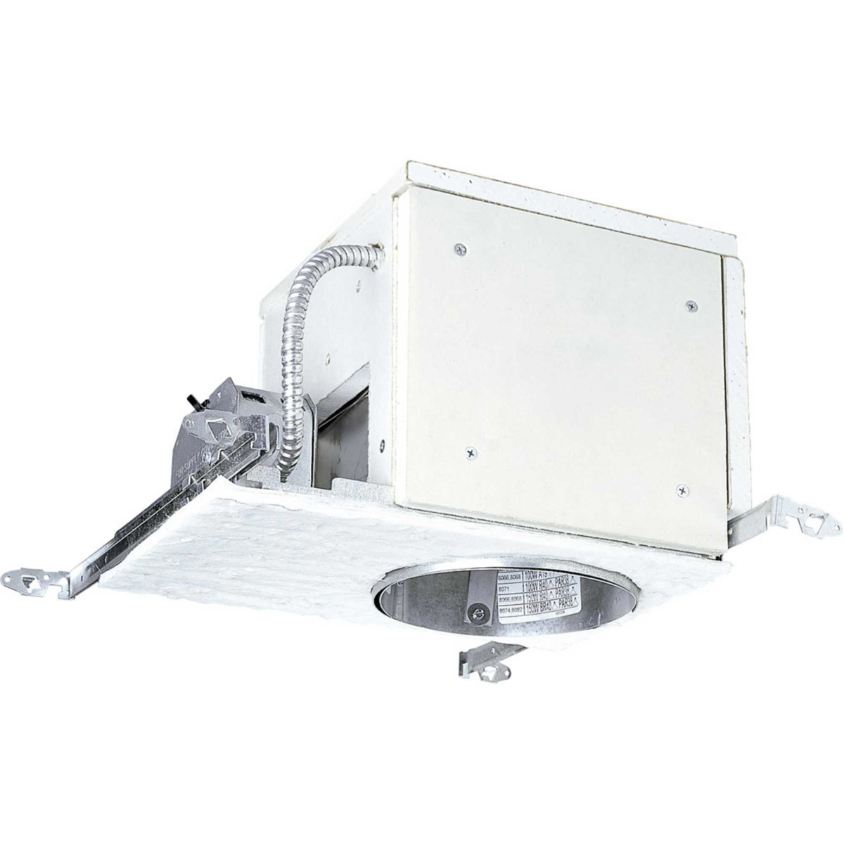 Recessed Lighting Unfinished Recessed Firebox Housing in Firebox/Furring Channels, 6in, Air-Tight, Incandescent