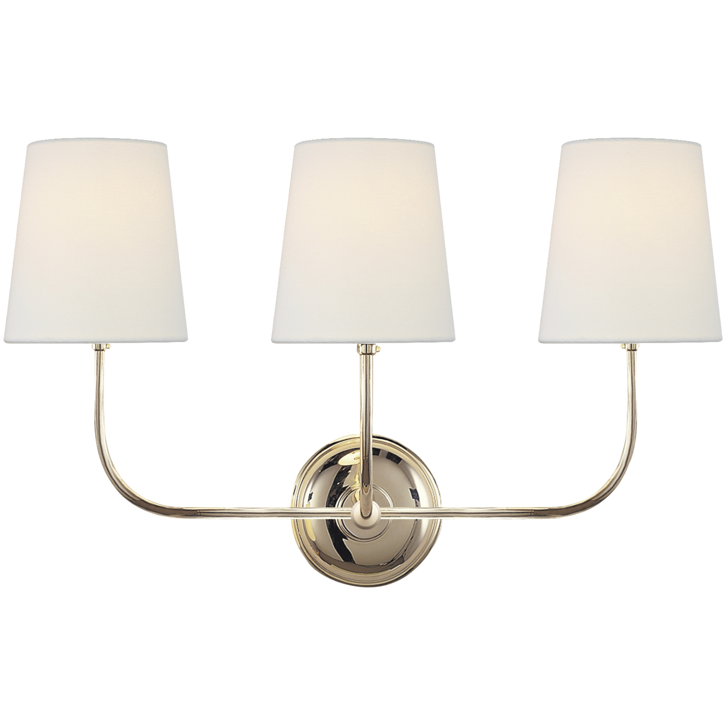 Thomas O'Brien Vendome 3 Light 22 inch Polished Nickel Triple Sconce Wall Light in Linen