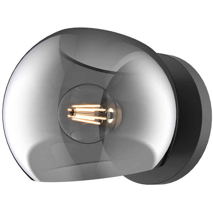 Alora Mood Willow 1 Light 6 inch Matte Black Wall/Vanity Light Wall Light in Smoked Glass