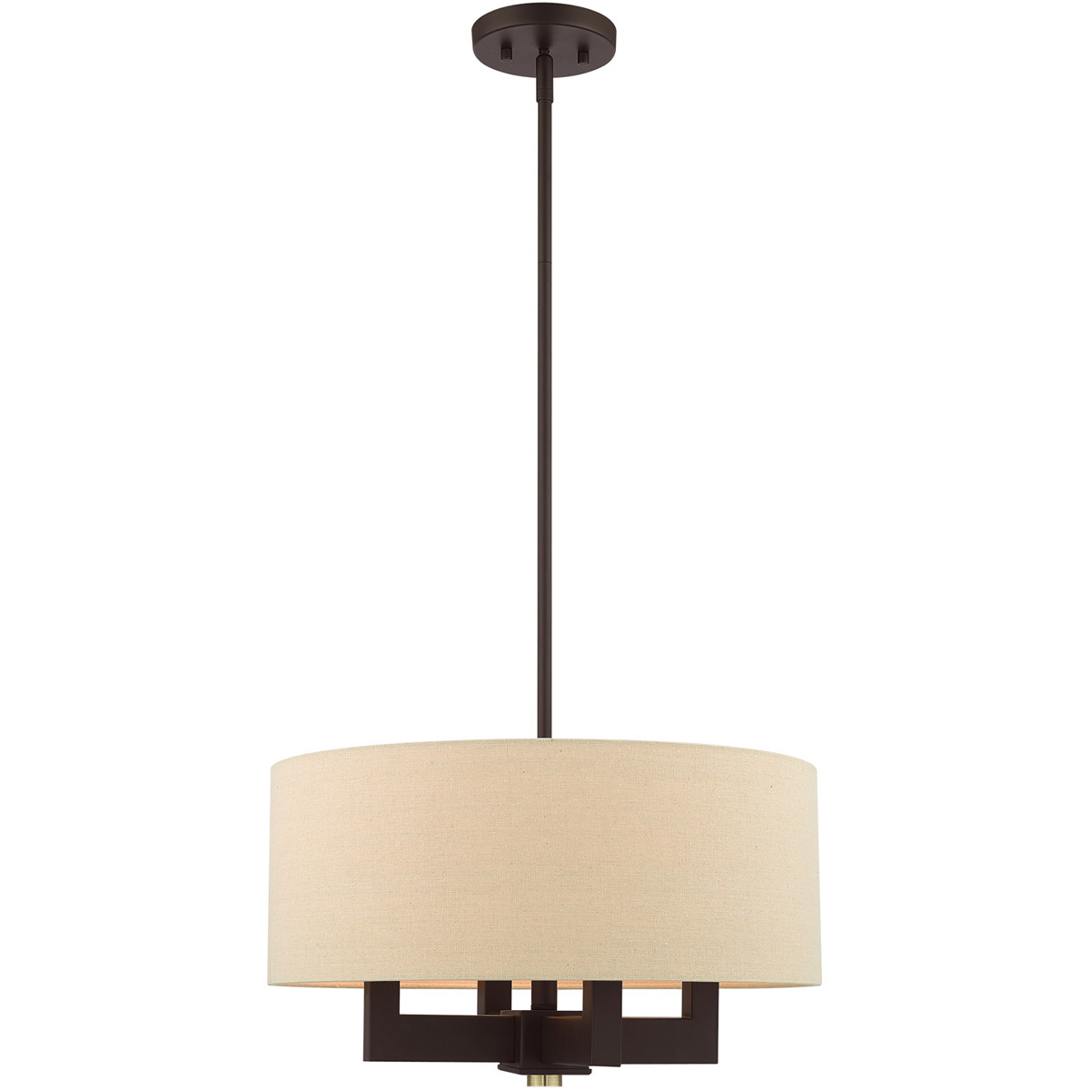 Cresthaven 4 Light 18 inch Bronze with Antique Brass Accents Chandelier Ceiling Light