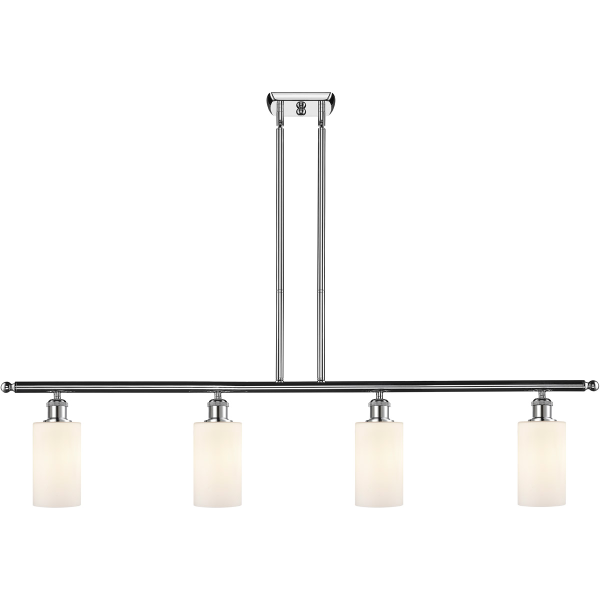 Ballston Clymer 4 Light 48 inch Polished Chrome Island Light Ceiling Light in Matte White Glass, Ballston