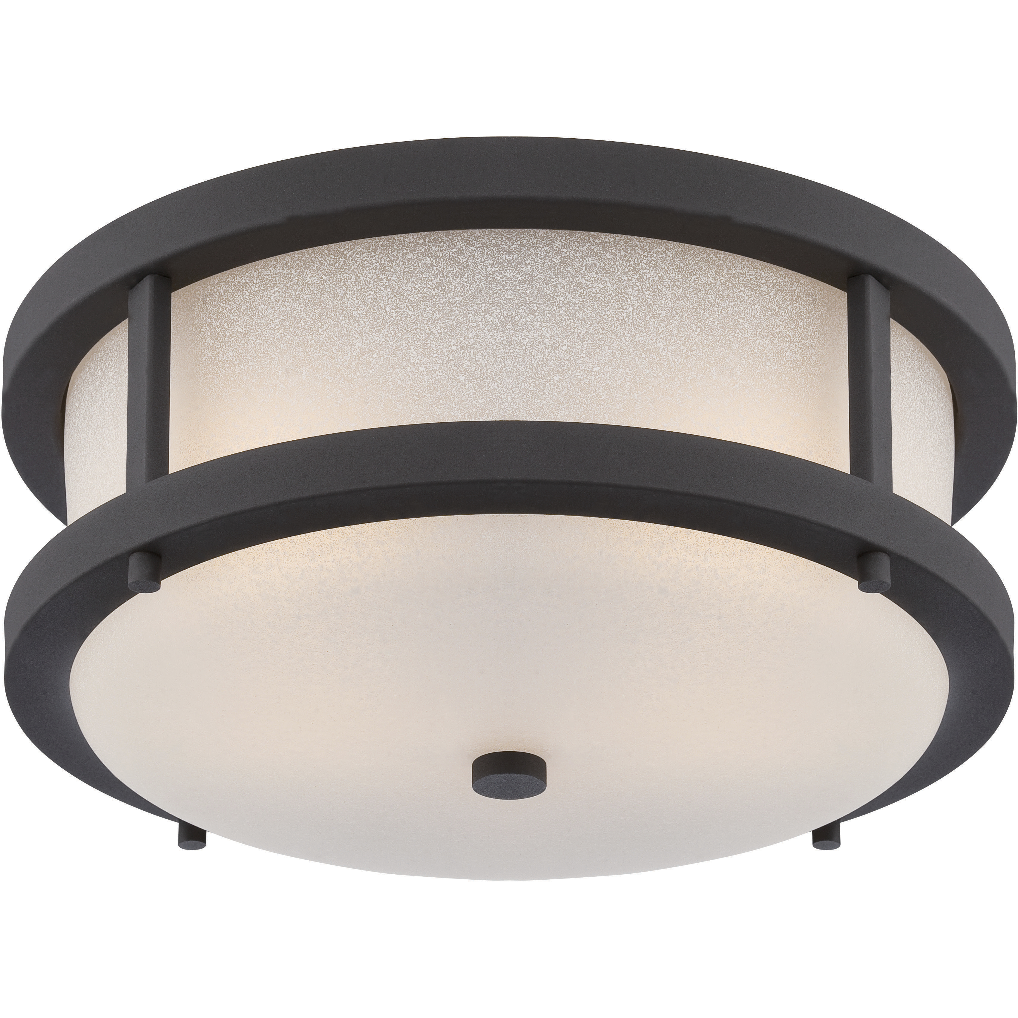 Willis LED 14 inch Textured Black and Antique White Outdoor Flush Mount