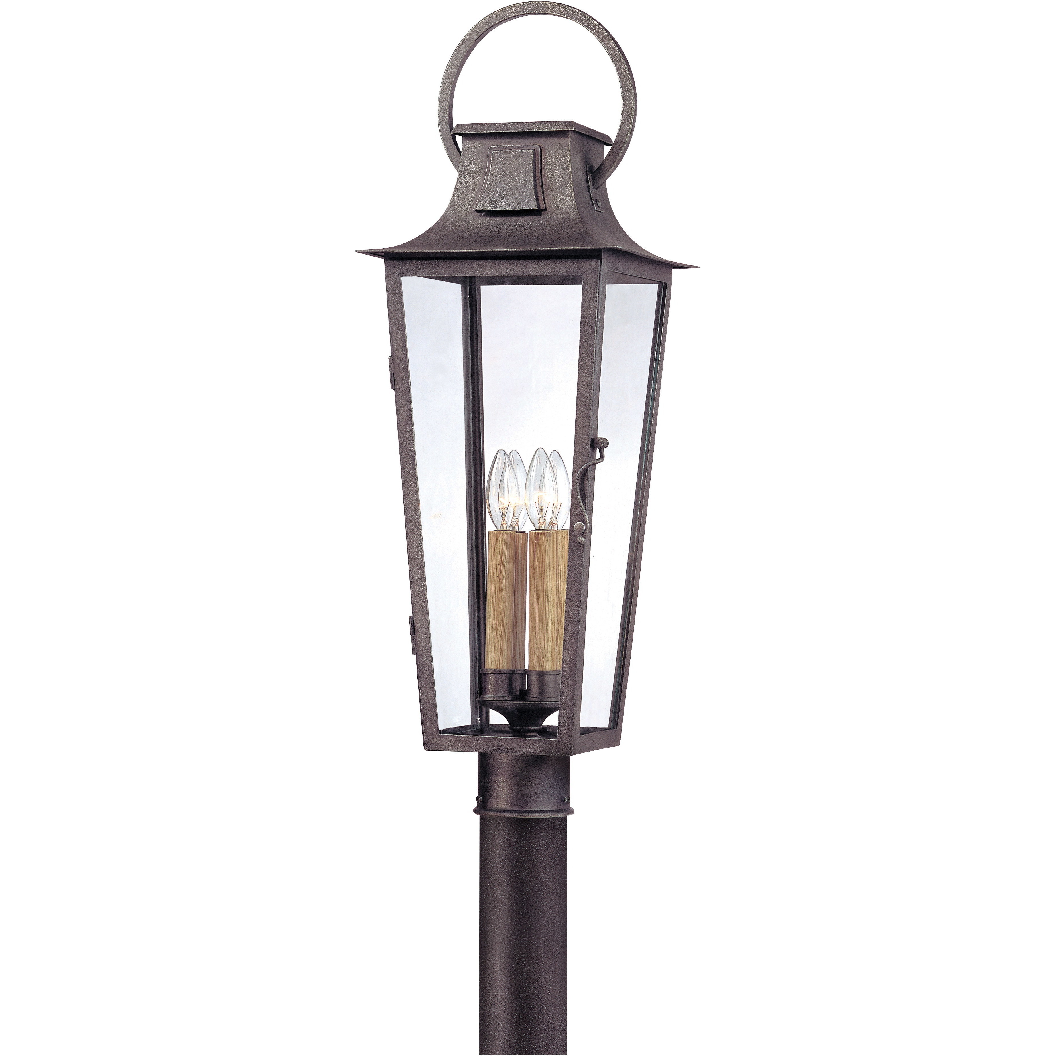 Parisian Square 4 Light 30 inch Aged Pewter Post