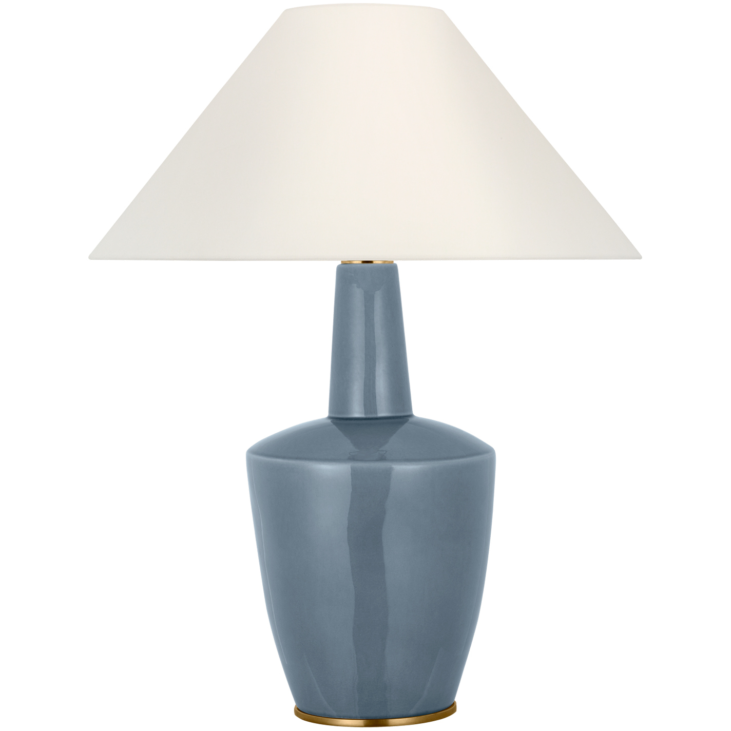 Barbara Barry Paros 31 inch 15 watt Polar Blue Crackle Table Lamp Portable Light in Linen 2