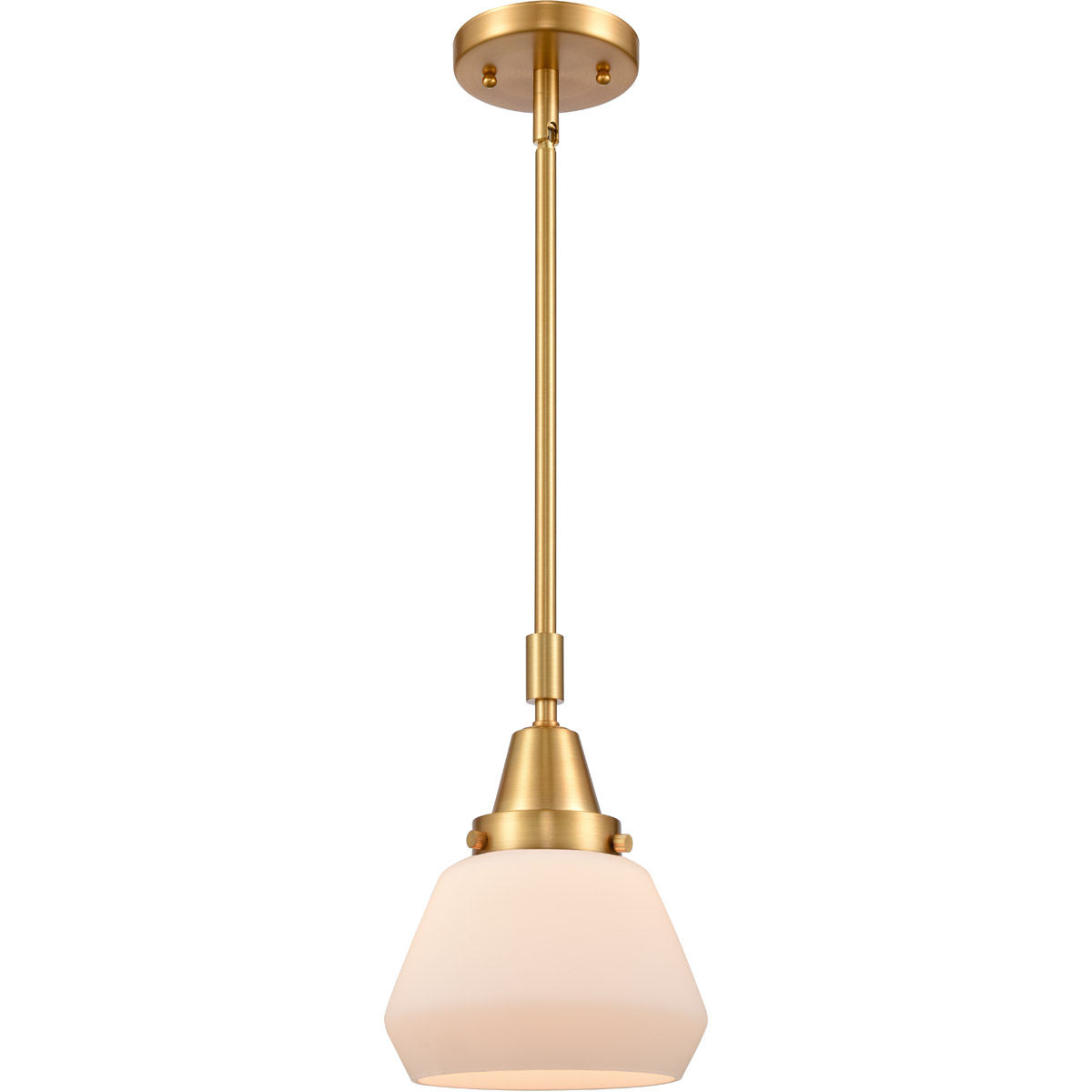 Franklin Restoration Fulton 1 Light 7 inch Satin Gold Mini Pendant Ceiling Light in Matte White Glass