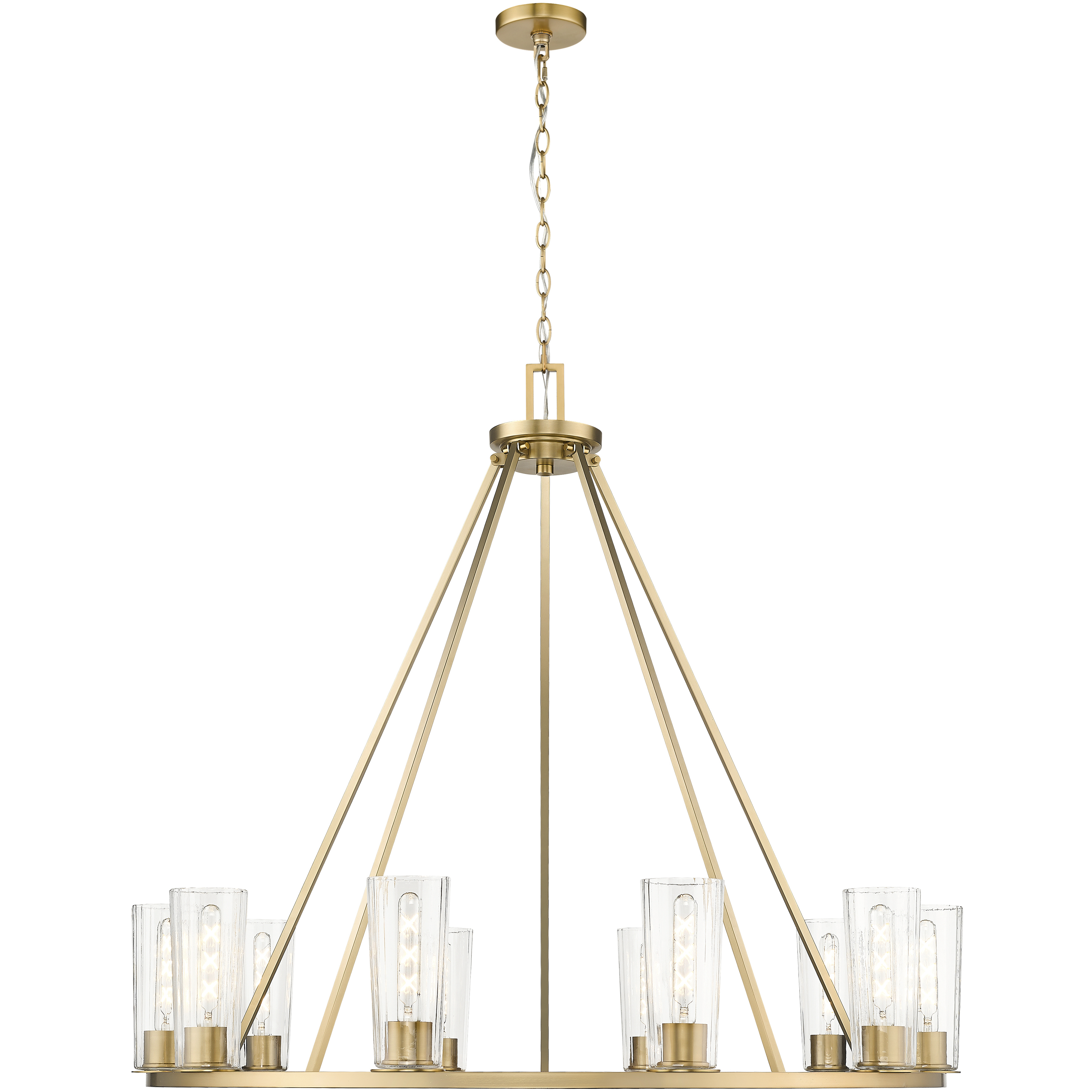 Titus 10 Light 46 inch Modern Gold Chandelier Ceiling Light