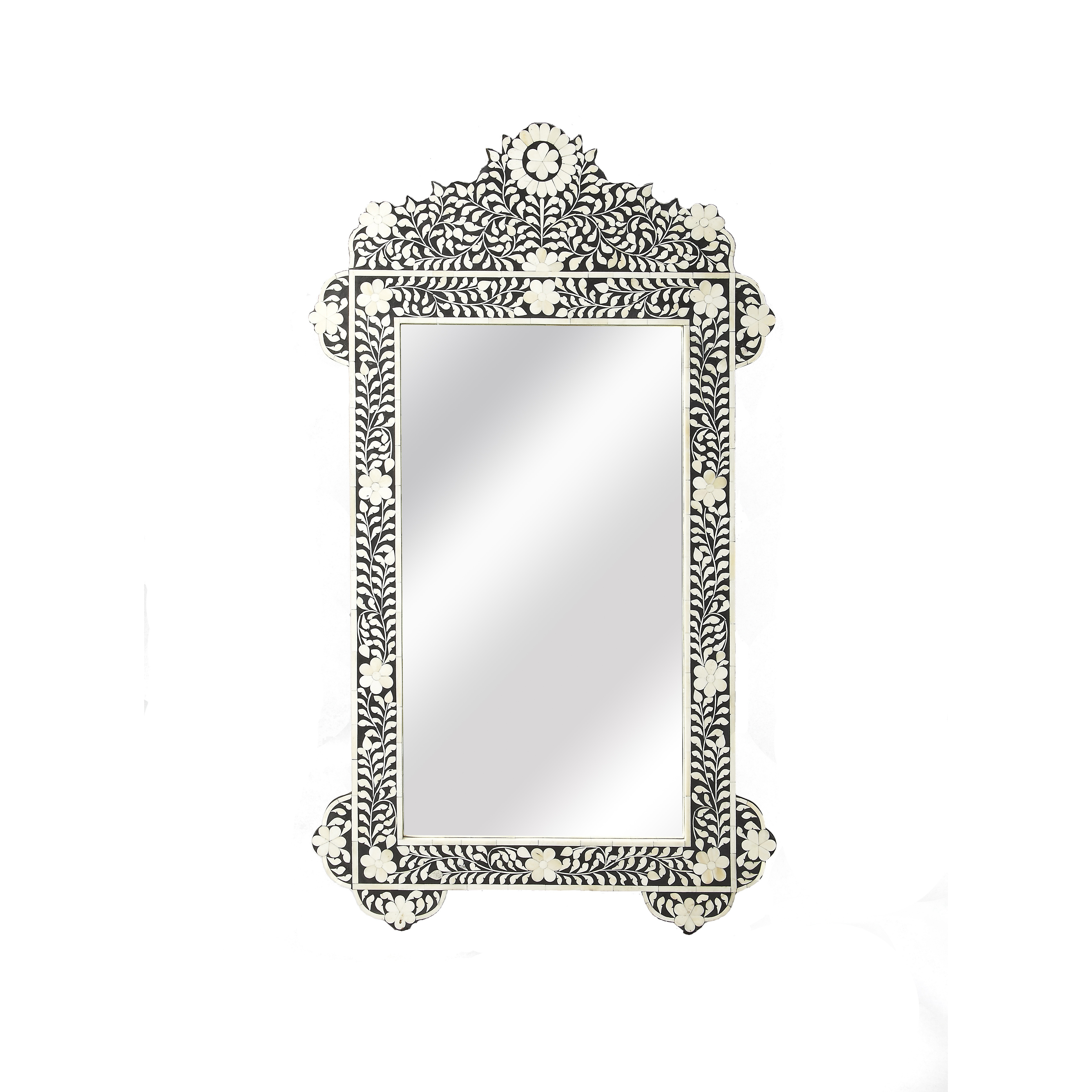 Bone Inlay Vivienne Crown Bone Inlay 48 X 28 inch Black Bone Inlay Mirror