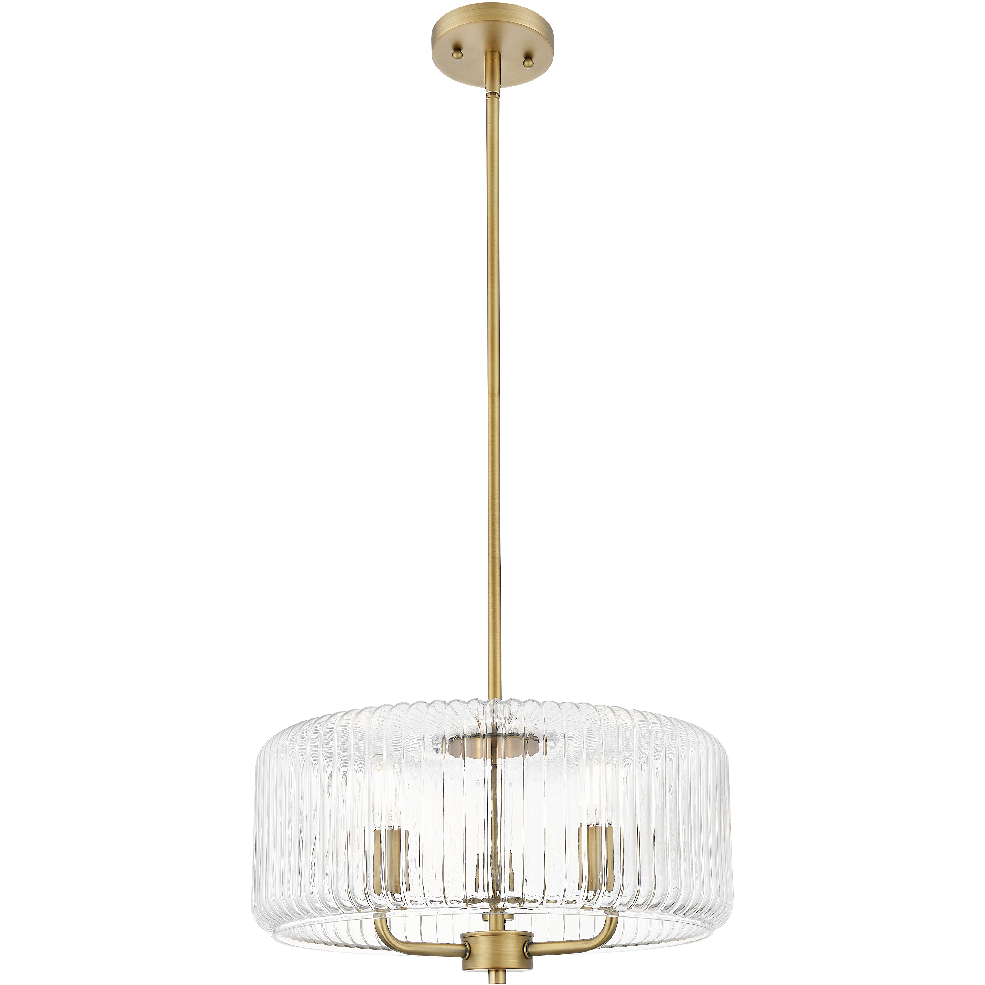 Windsor 3 Light 16 inch Brushed Brass Pendant Ceiling Light in Clear Glass