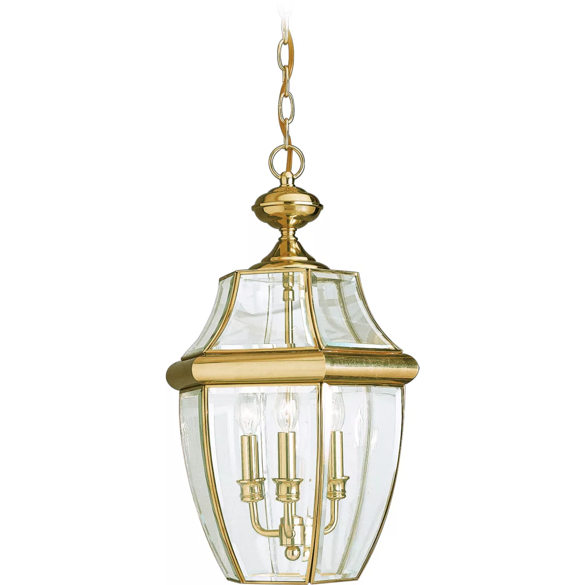 Lancaster 3 Light 11.75 inch Polished Brass Outdoor Pendant