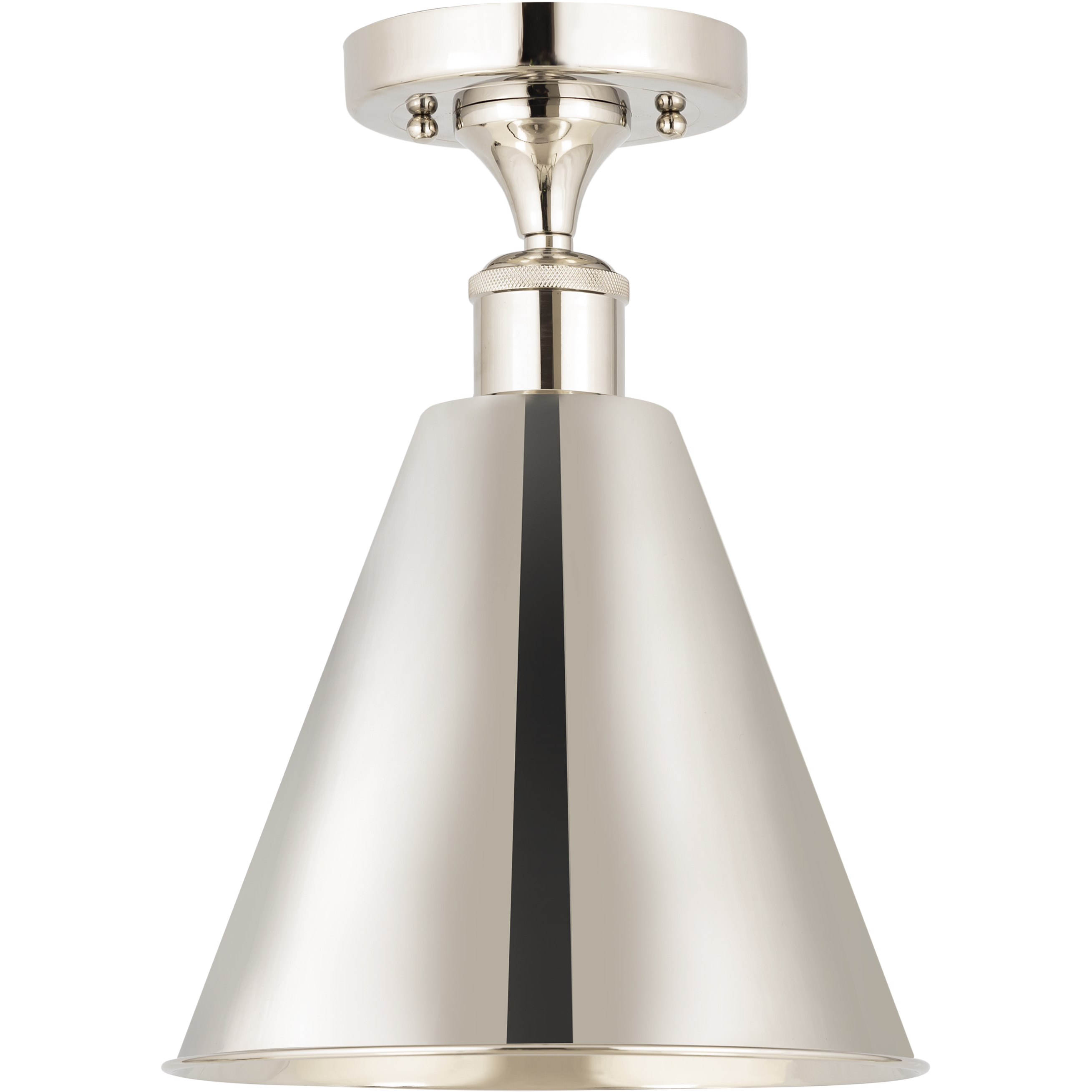 Ballston Cone LED 8 inch Polished Nickel Semi-Flush Mount Ceiling Light