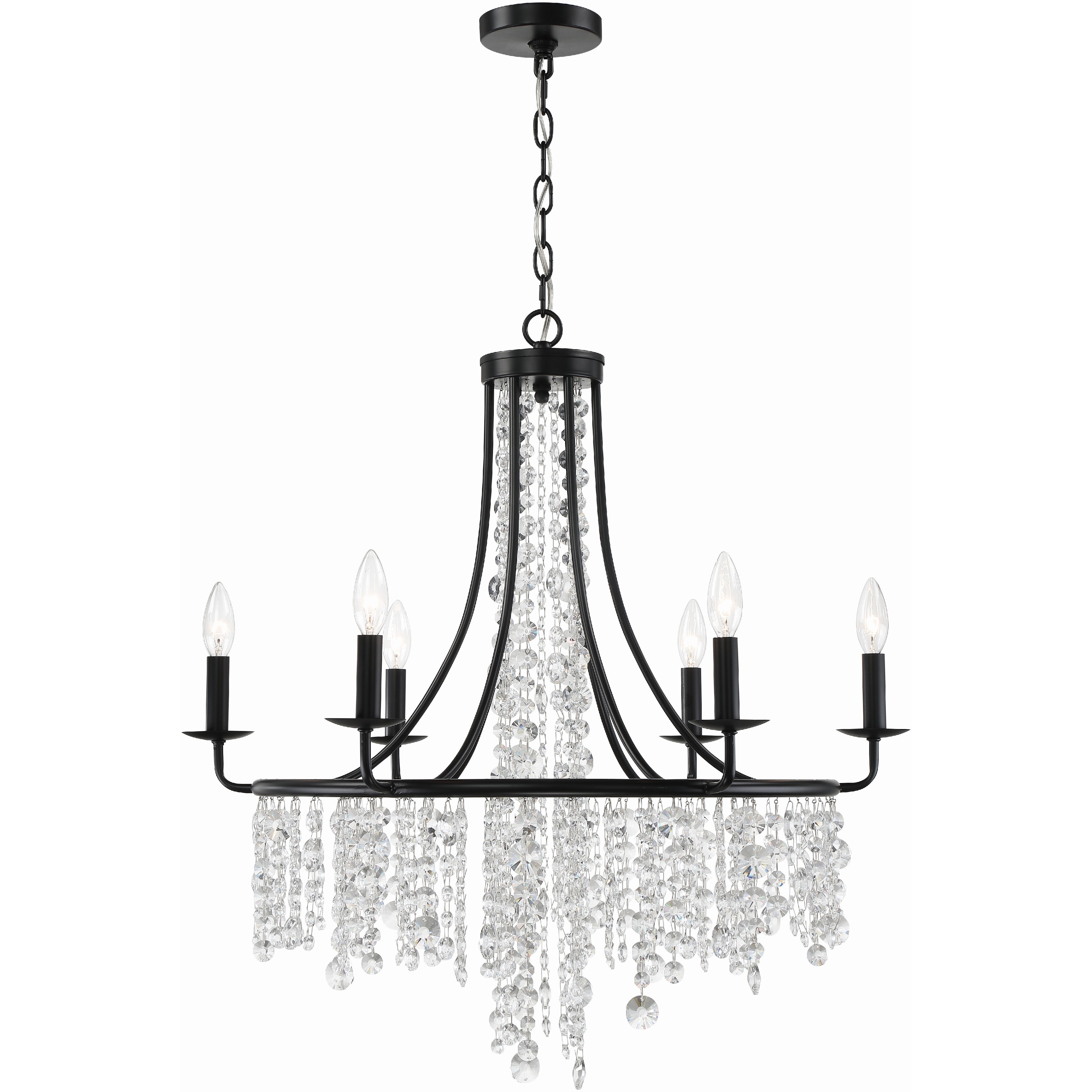 Gabrielle 6 Light 28 inch Matte Black Chandelier Ceiling Light