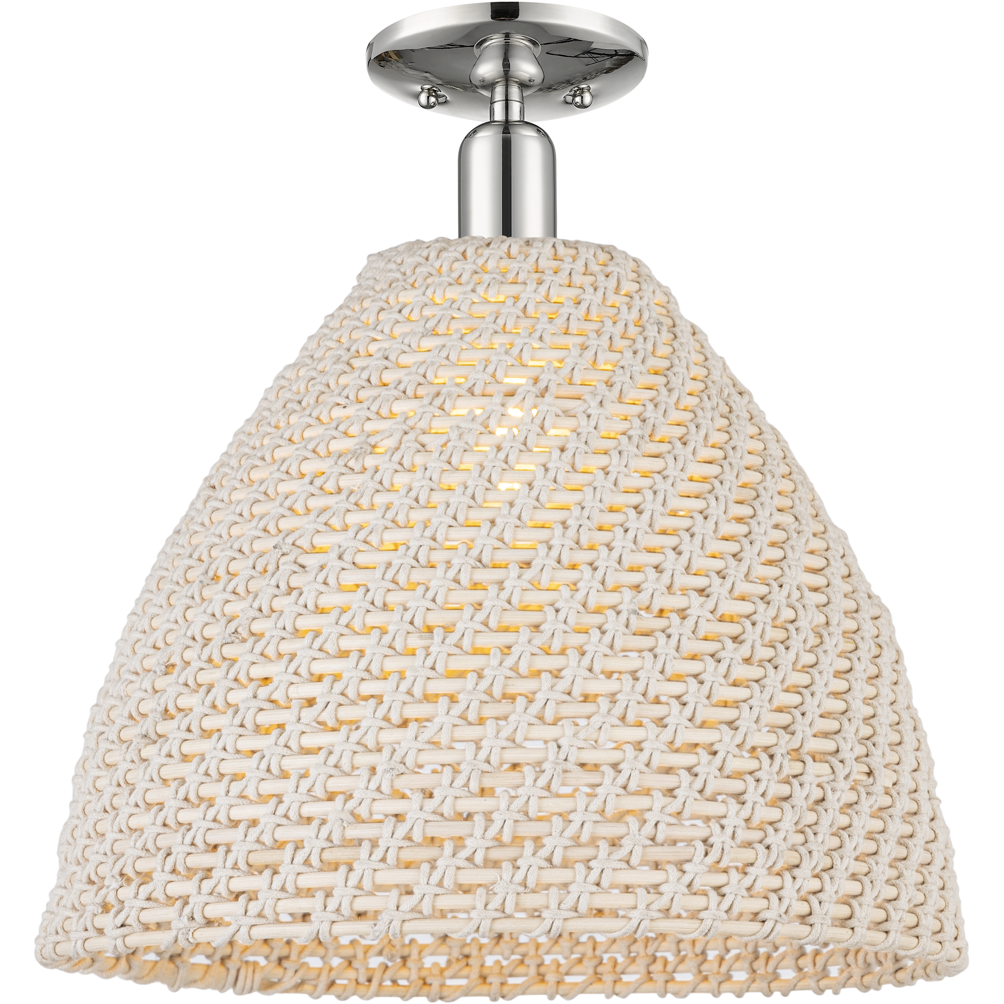 Natural Ballston Dome 1 Light 15.75 inch Polished Nickel Semi-Flush Mount Ceiling Light
