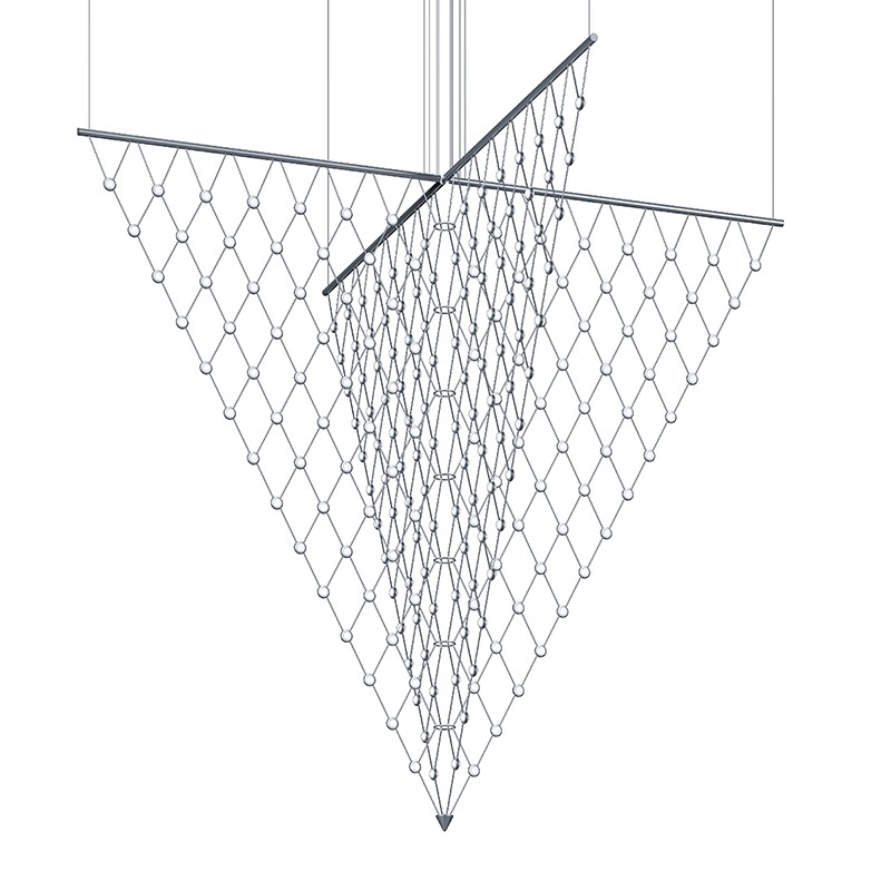 Constellation Galaxy Matrix LED 78 inch Bright Satin Aluminum Pendant Ceiling Light