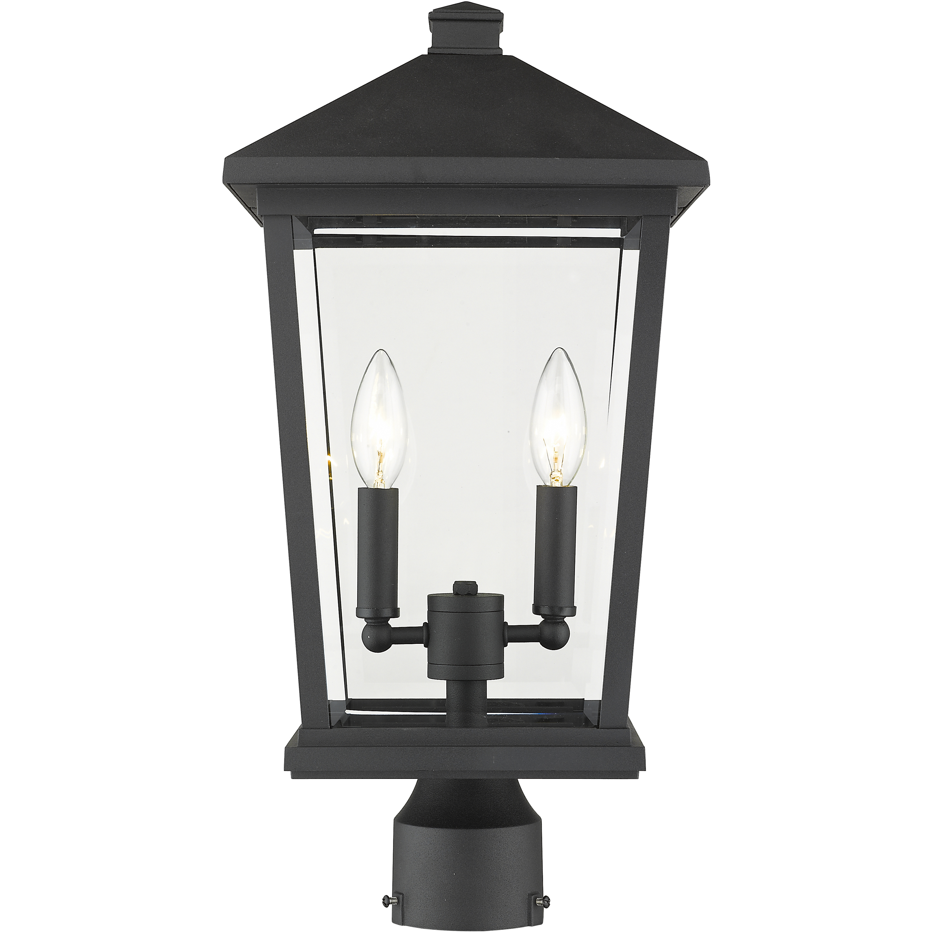 Beacon 2 Light 19.5 inch Black Outdoor Post Mount Fixture