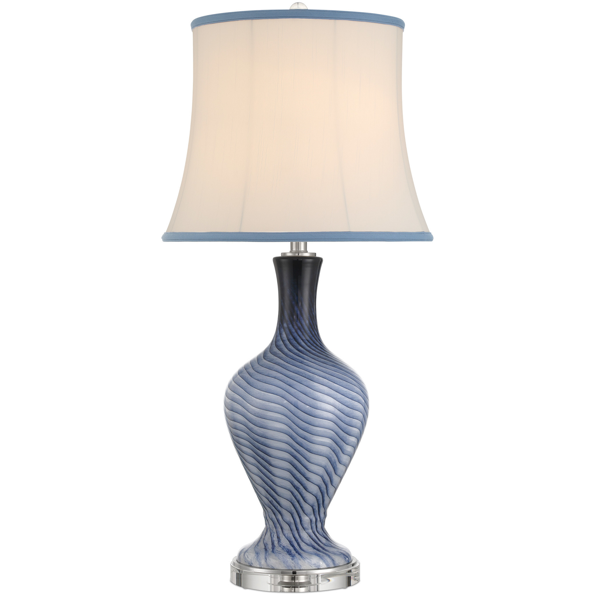 Zeta 33.25 inch 150 watt Gray Blue and Clear Table Lamp Portable Light