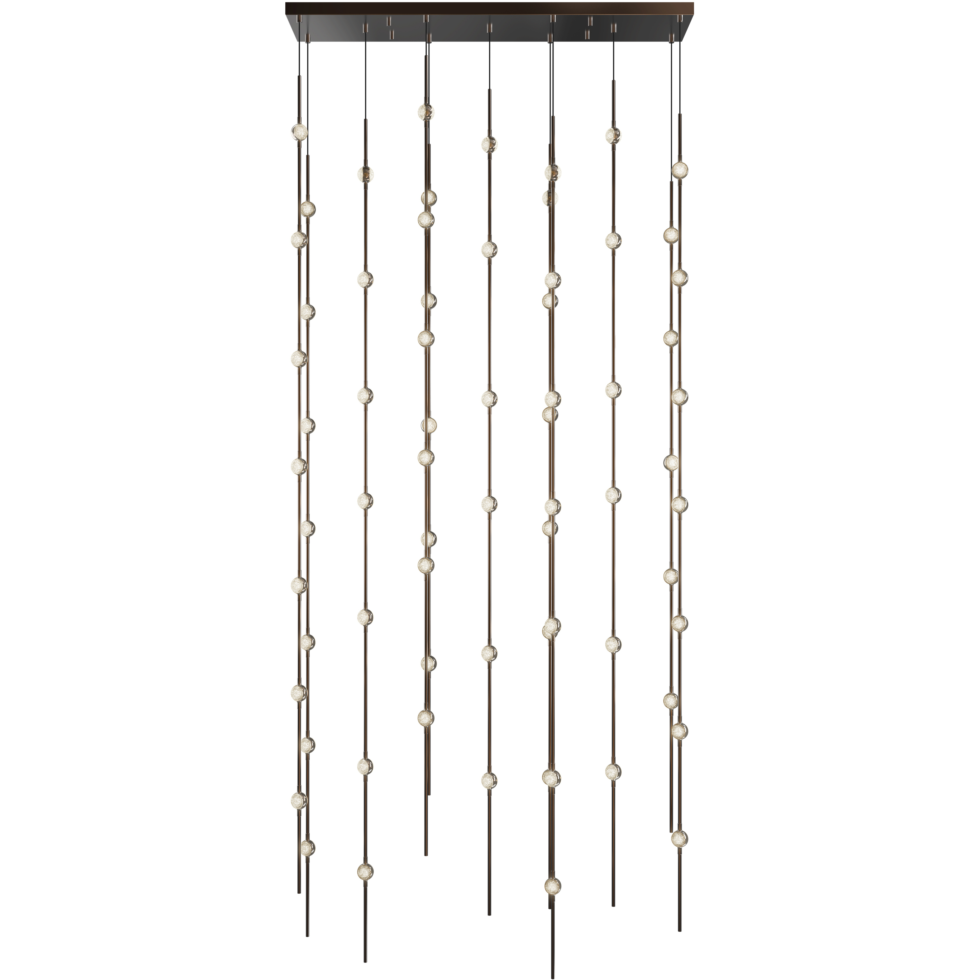 Constellation Andromeda LED 35.5 inch Espresso Black Chandelier Ceiling Light in 20 ft. Cord, 2200K, Clear Faceted Acrylic