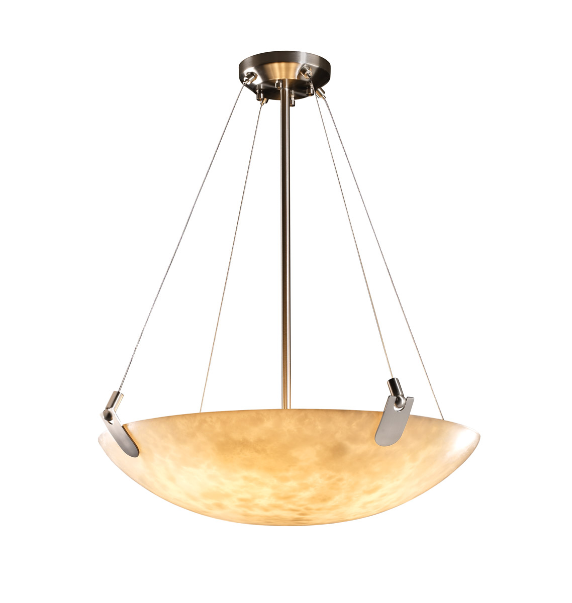 Clouds LED 27 inch Brushed Nickel Pendant Ceiling Light in 5000 Lm LED, Square Bowl