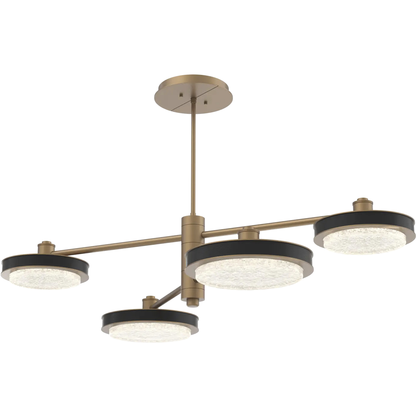 Iris LED 49 inch Novel Brass with Licorice Mobile Chandelier Ceiling Light