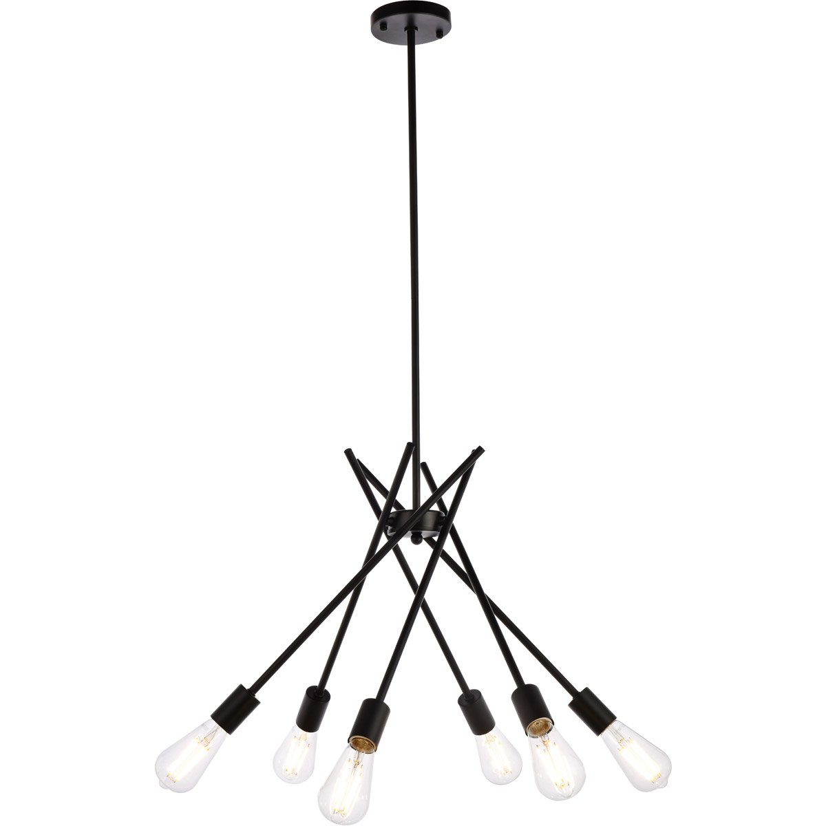 Lucca 6 Light 23 inch Black Pendant Ceiling Light