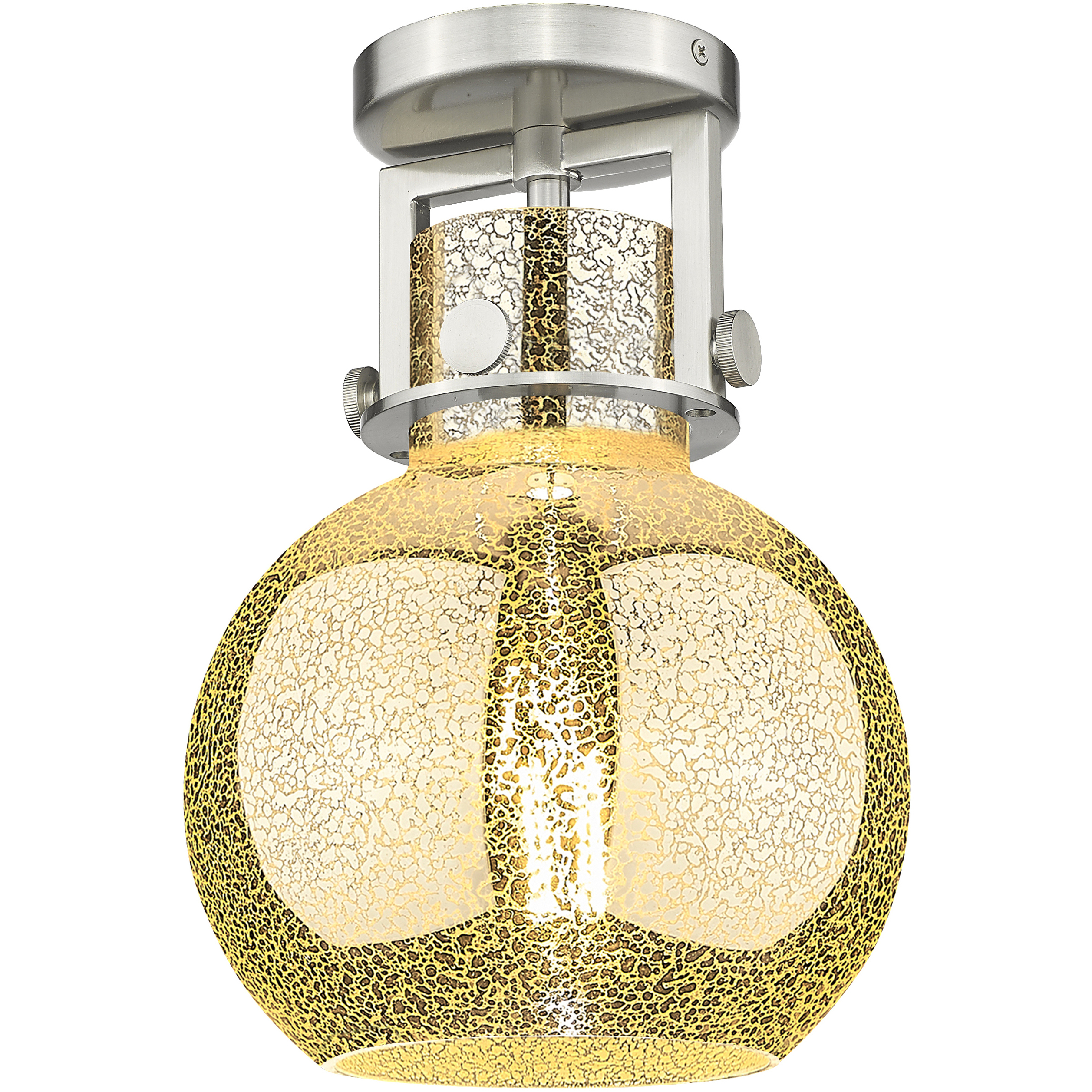Newton Sphere 1 Light 8 inch Satin Nickel Flush Mount Ceiling Light