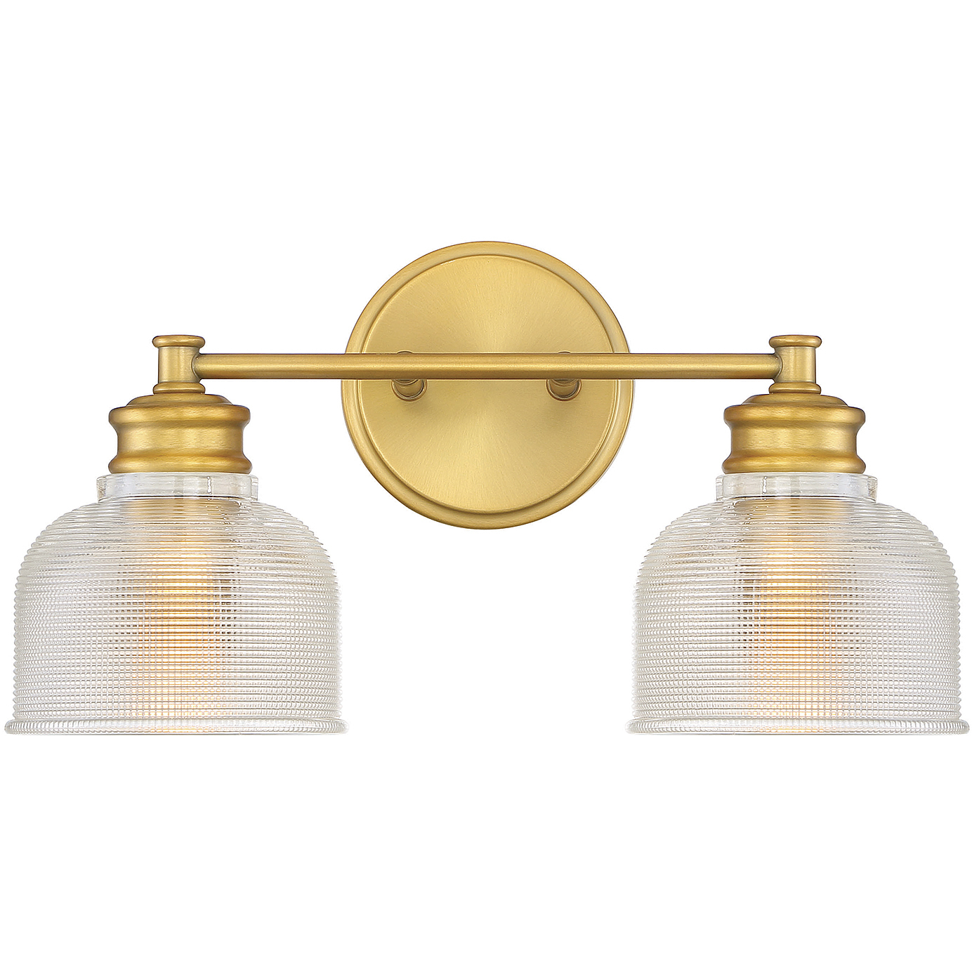 Transitional 2 Light 16 inch Natural Brass Bathroom Vanity Light Wall Light