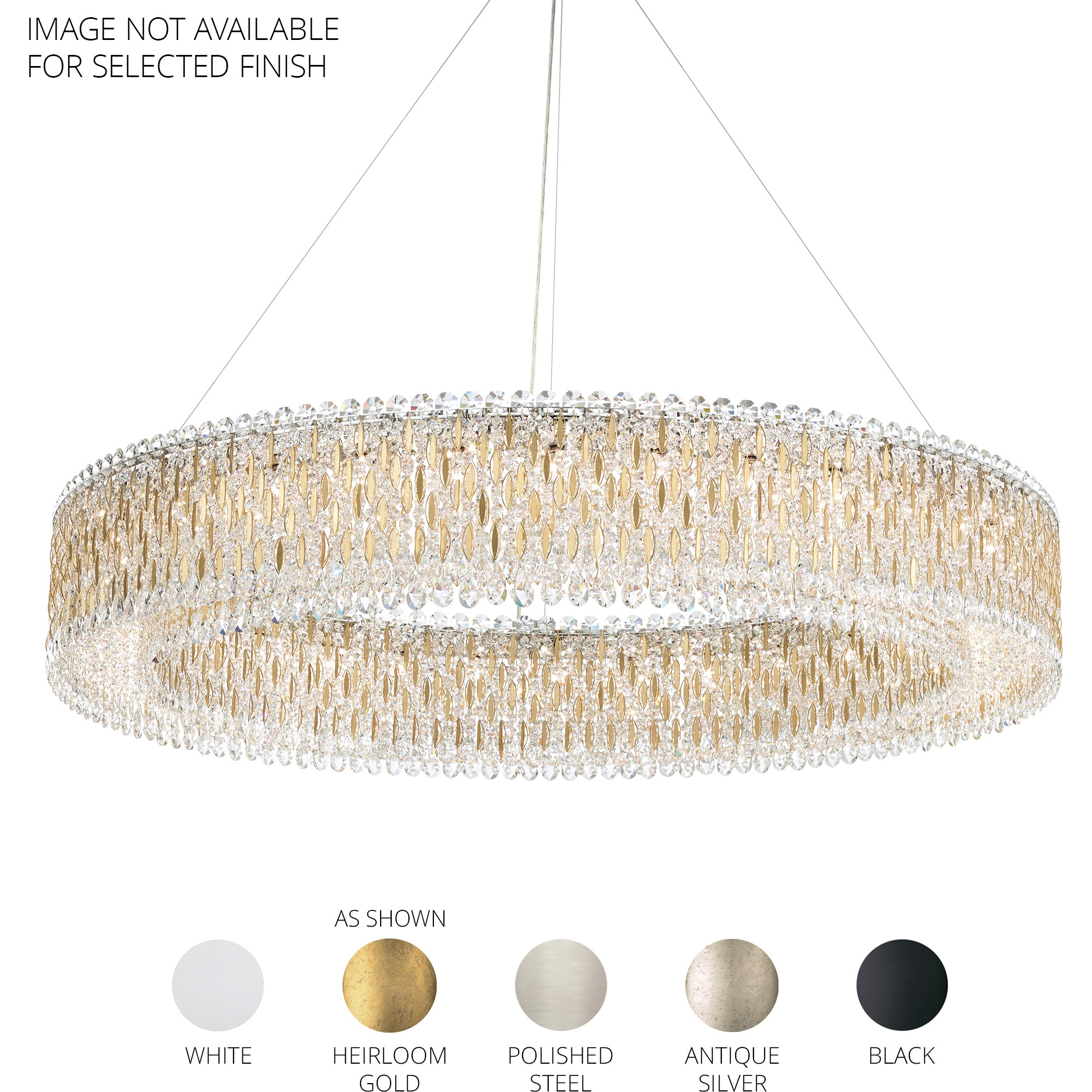 Sarella 32 Light Antique Silver Pendant Ceiling Light in Radiance