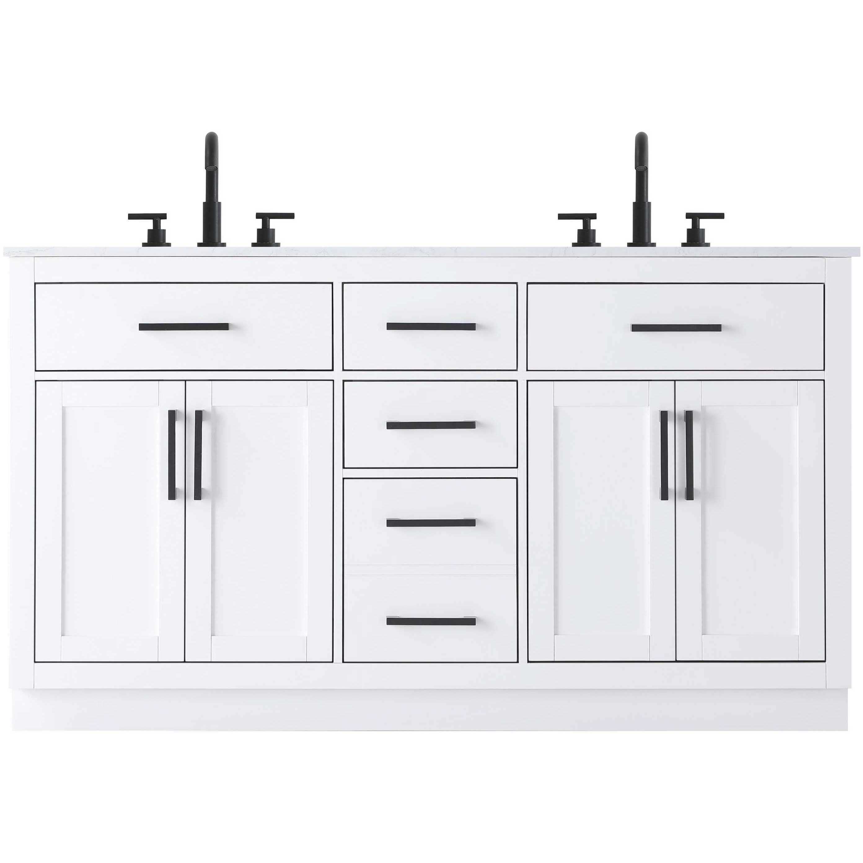 Alden 60 X 35 inch White Bathroom Vanity Cabinet