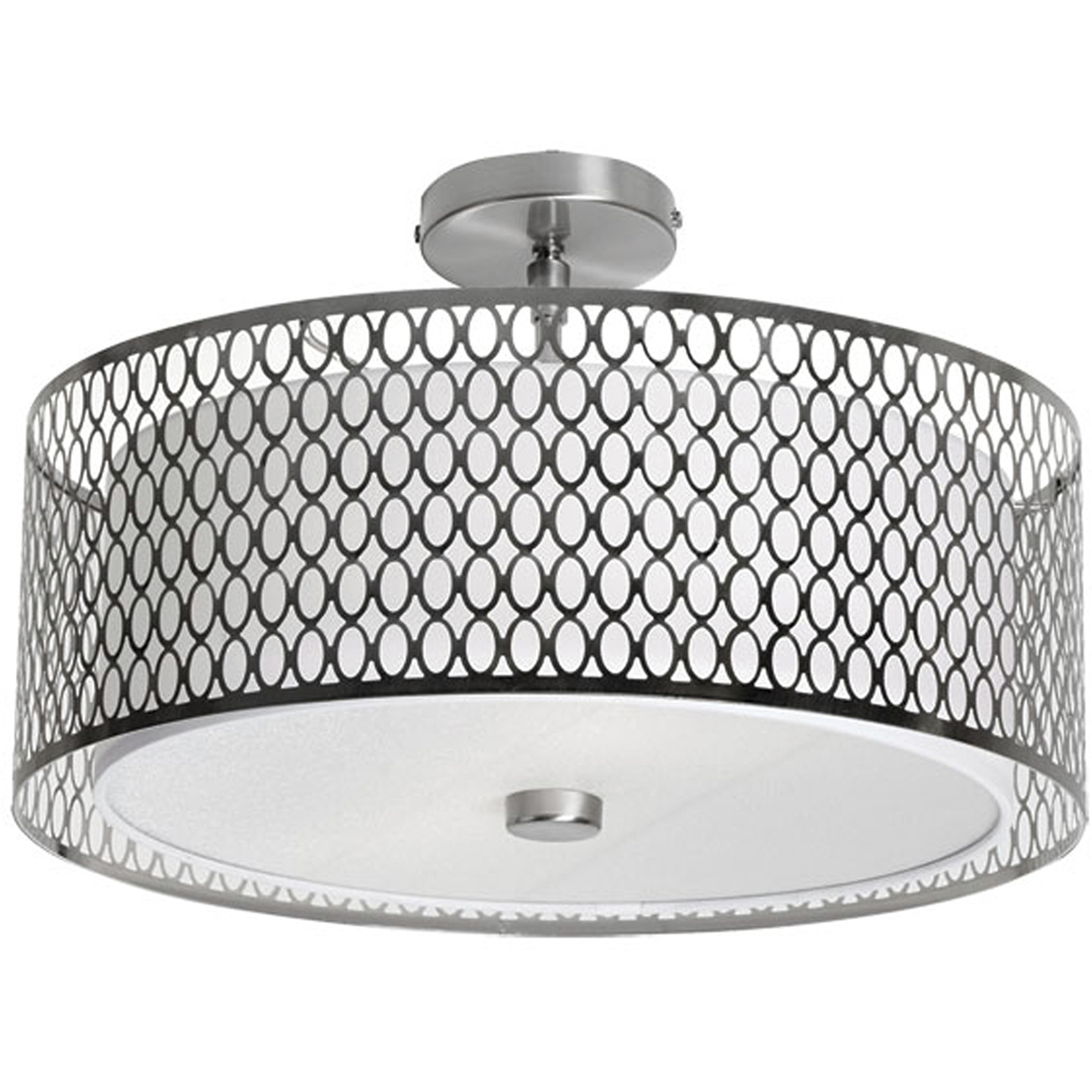 Kordan LED 17 inch Satin Chrome Flush Mount Ceiling Light