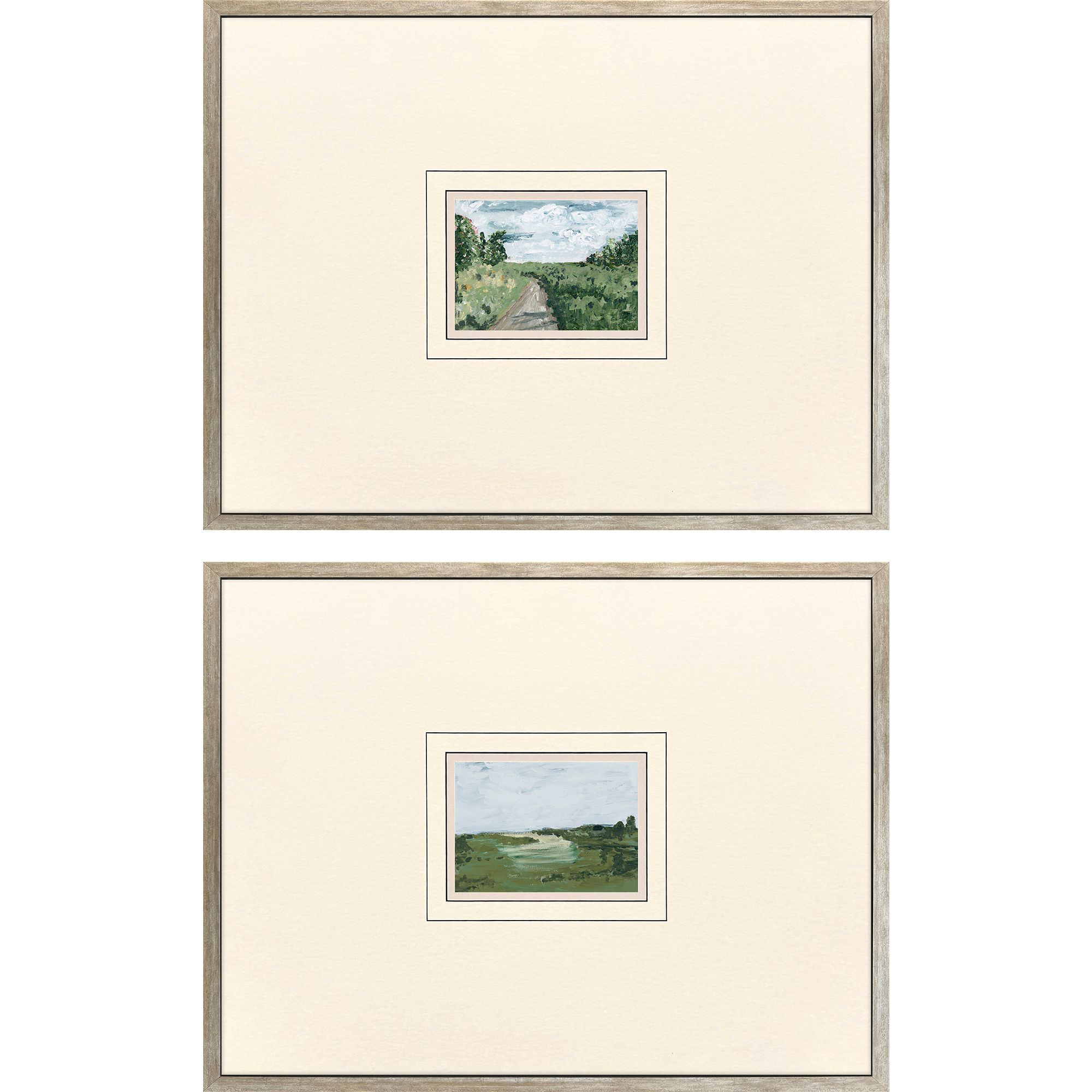 Lone View Green and Blue Framed Art