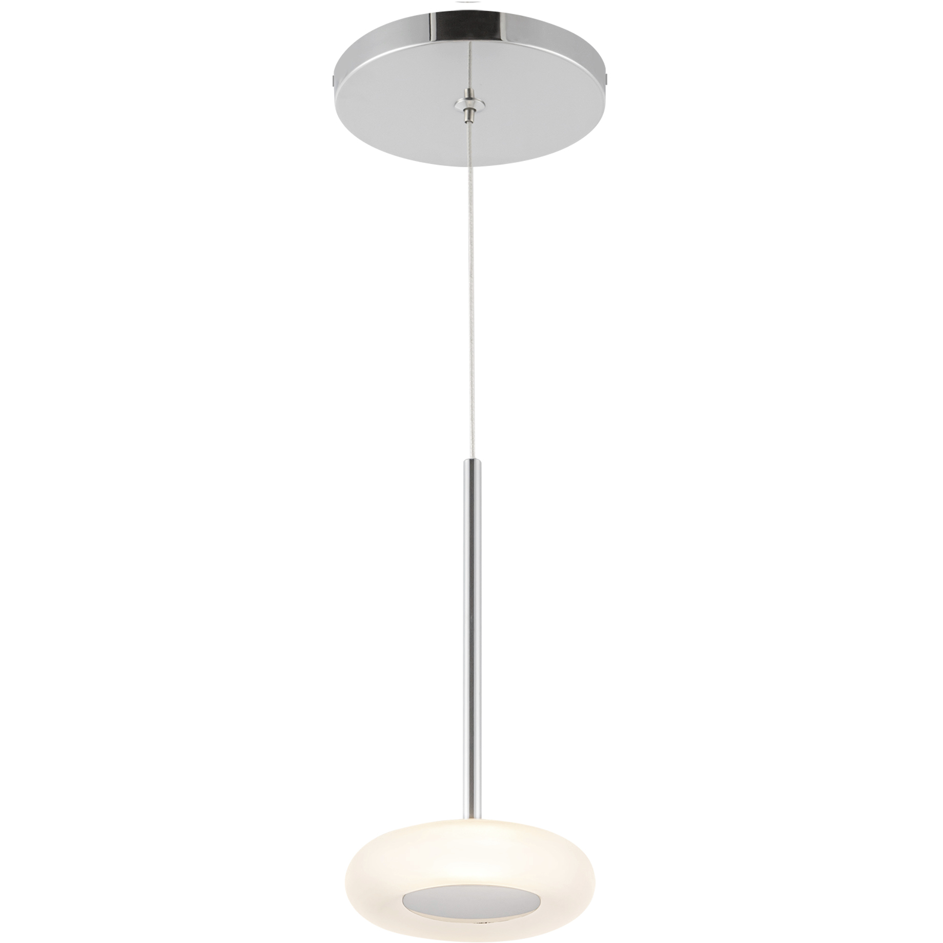 Stephord LED 4 inch Chrome Pendant Ceiling Light in Frosted Glass Shade