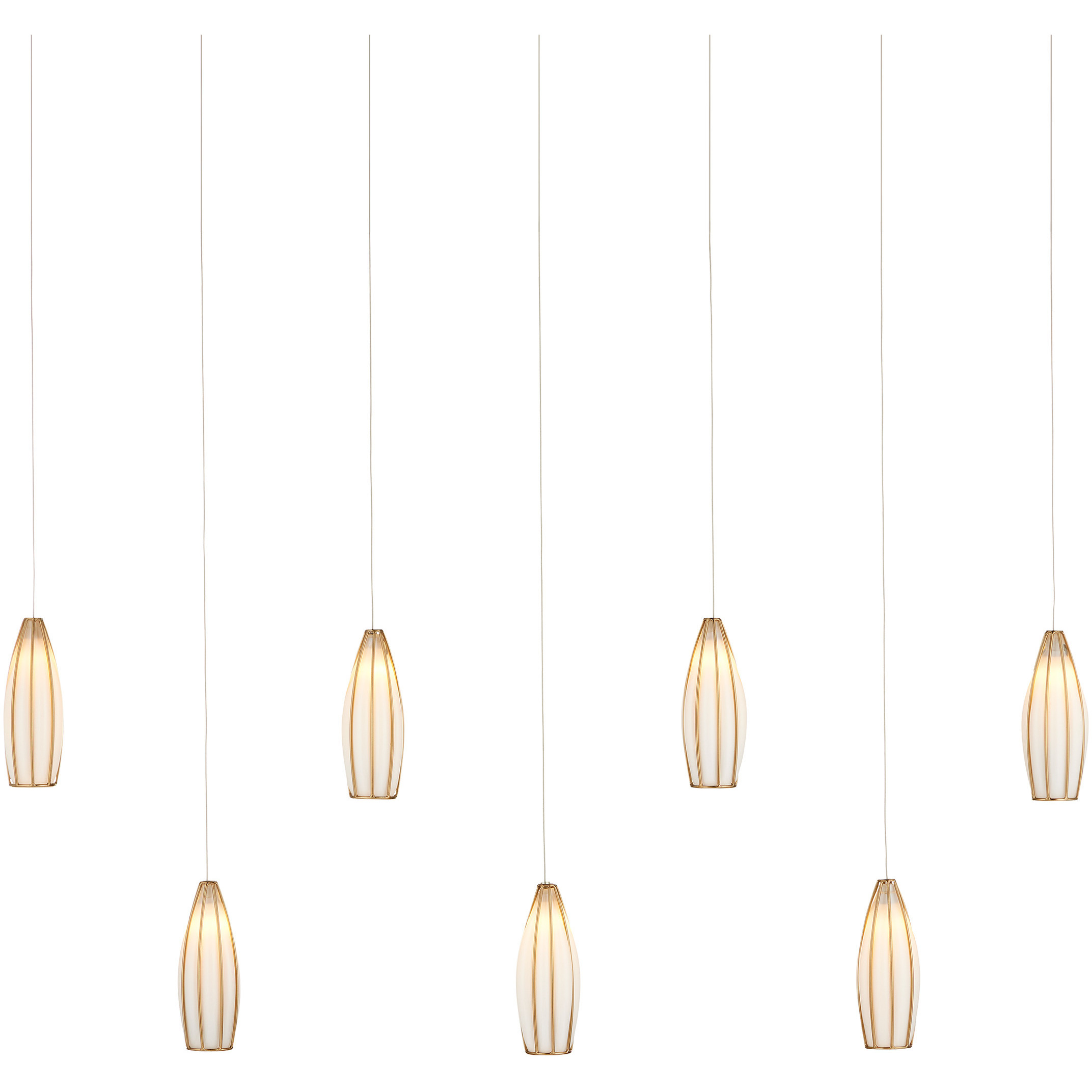 Parish 7 Light 57 inch Silver Multi-Drop Pendant Ceiling Light