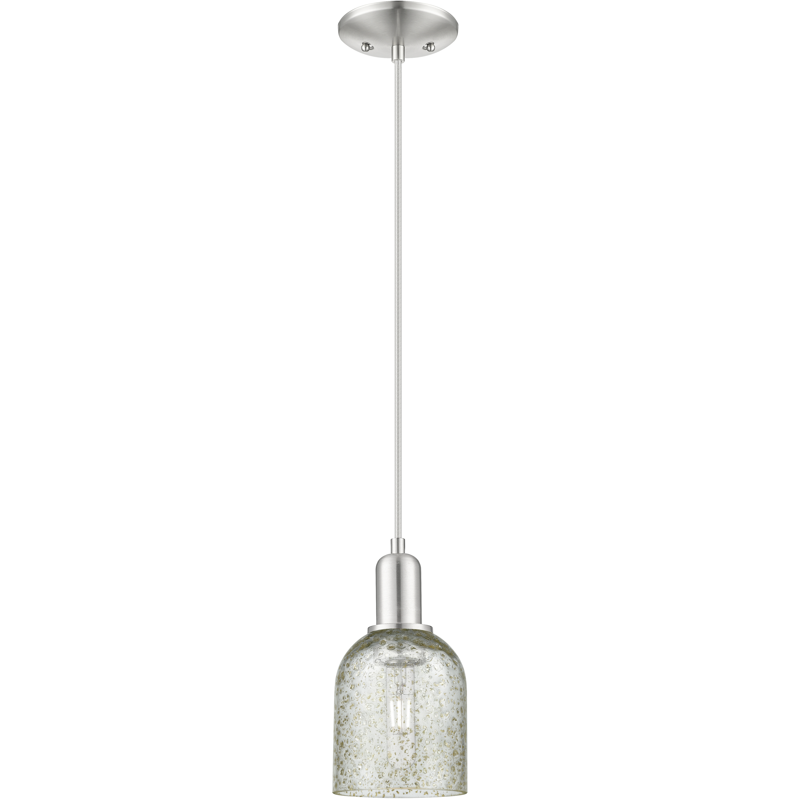Arcadia Caledonia 1 Light 5 inch Brushed Satin Nickel Mini Pendant Ceiling Light in Mica