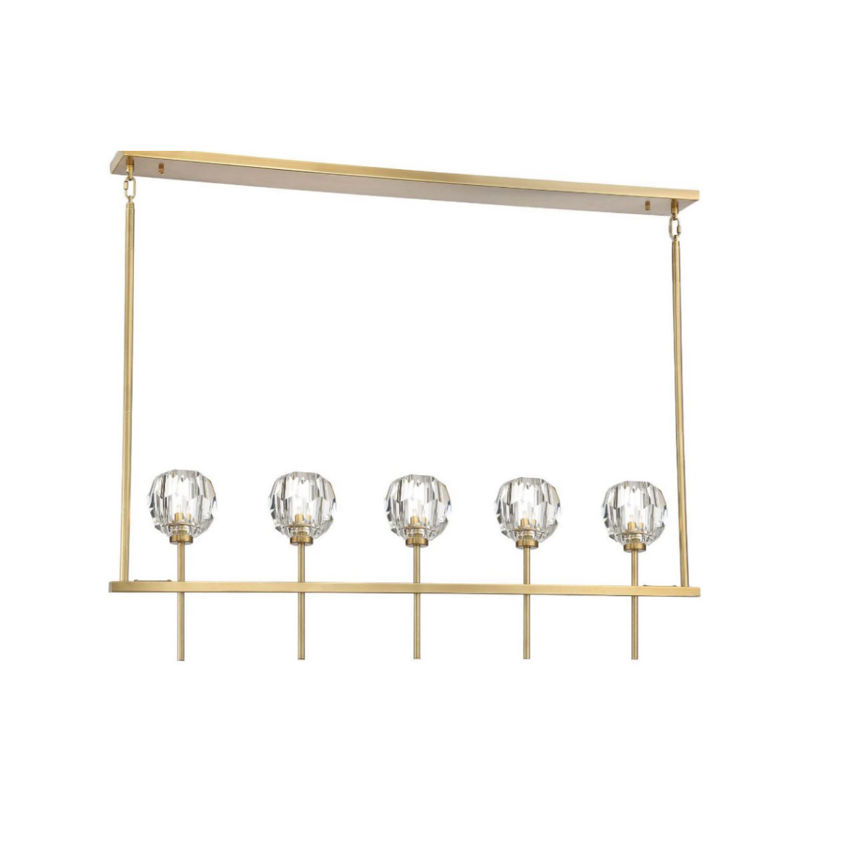 Parisian 5 Light 5.38 inch Aged Brass Chandelier Ceiling Light