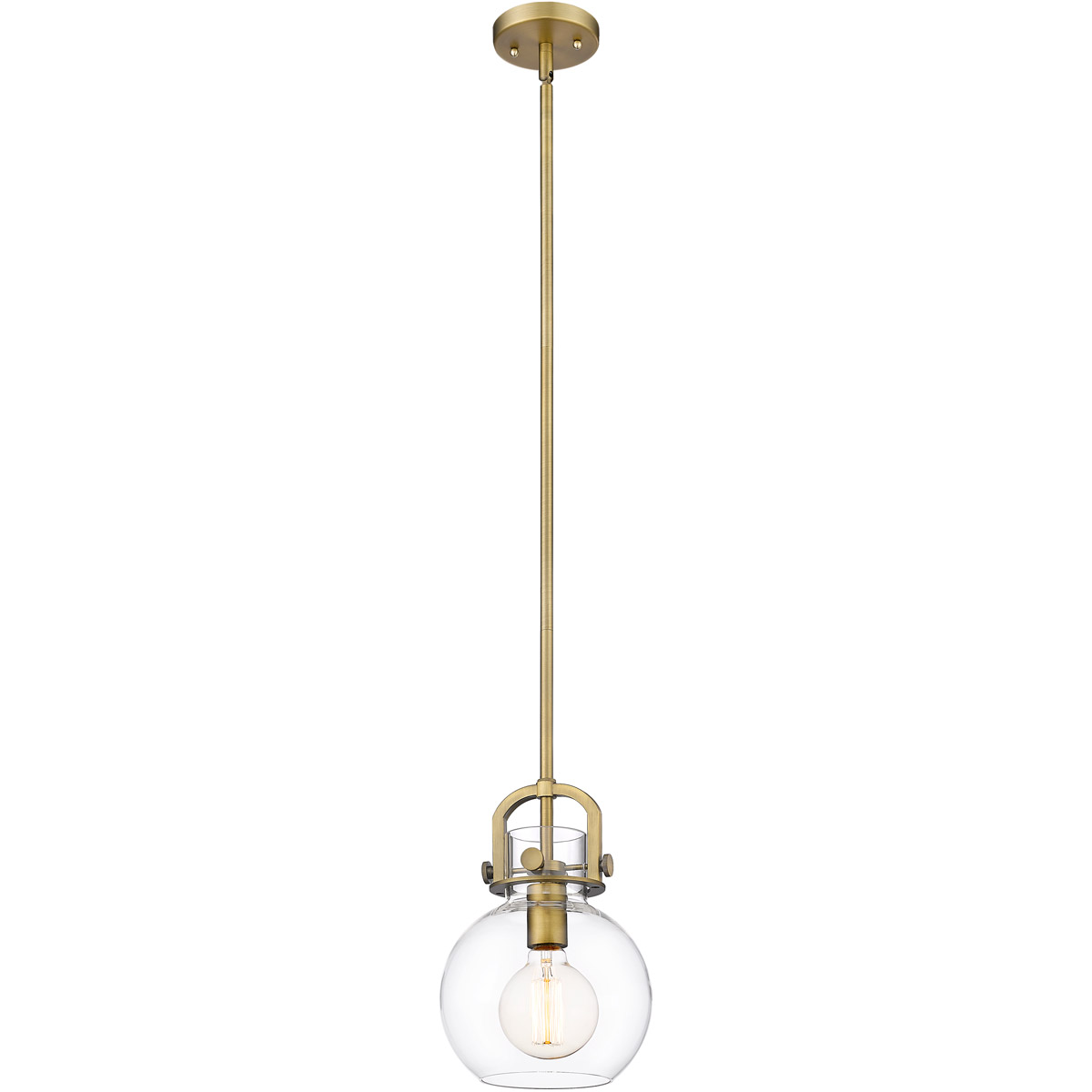 Newton Newton Sphere 1 Light 8 inch Brushed Brass Mini Pendant Ceiling Light