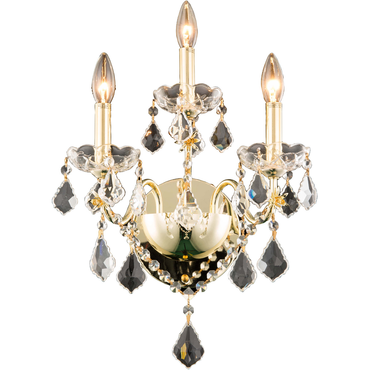 St. Francis 3 Light 13 inch Gold Wall Lamp Wall Light in Royal Cut