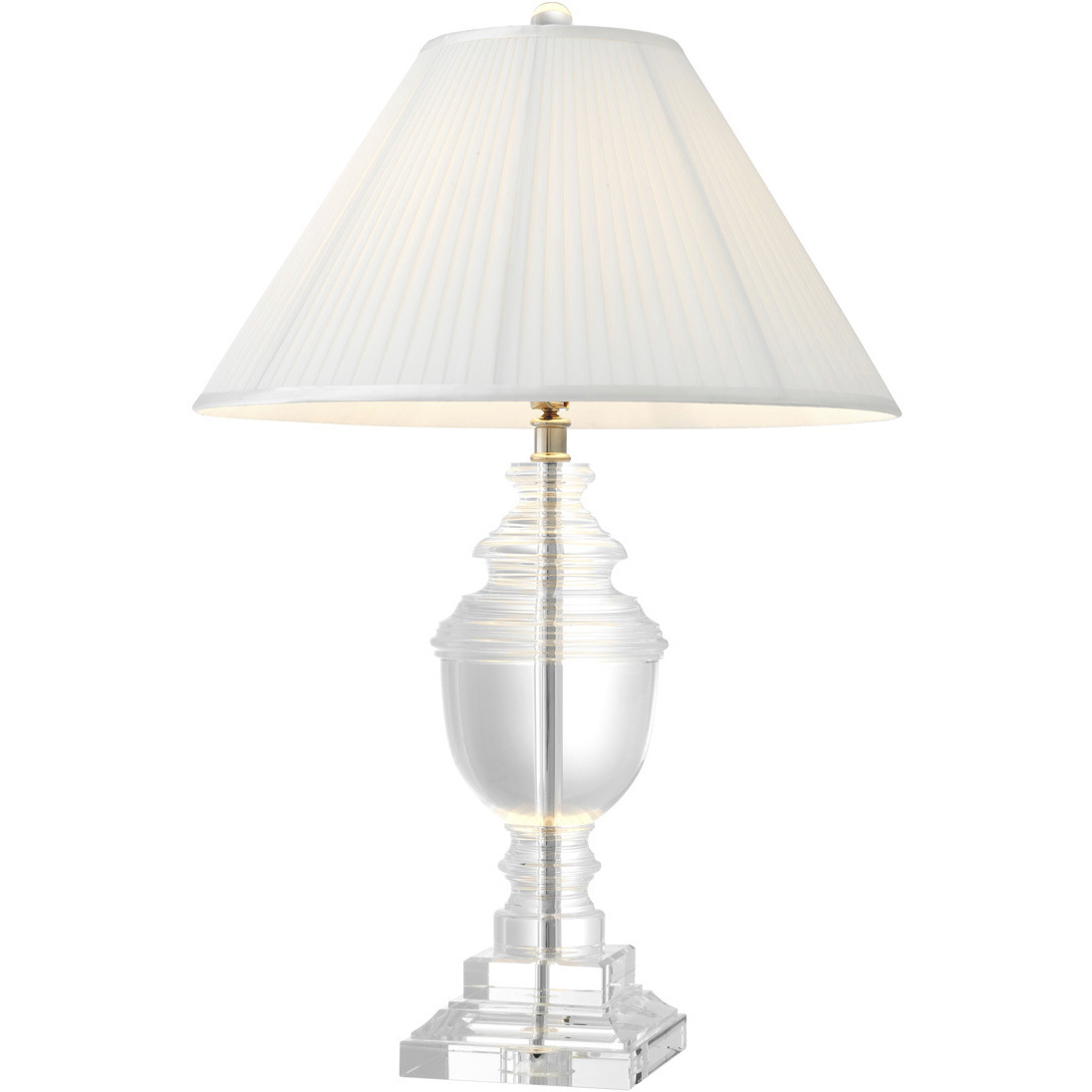 Noble 25.98 inch 100 watt Crystal Glass and Nickel Table Lamp Portable Light
