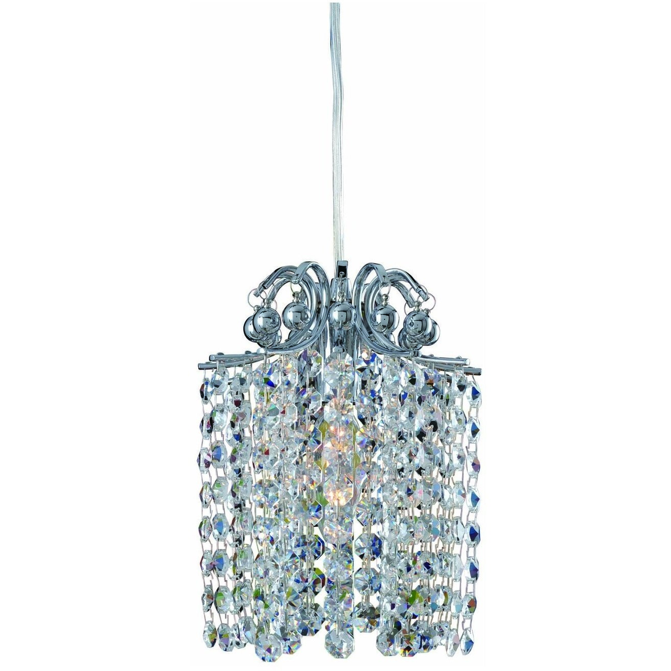 Milieu Mini Pendant 1 Light 5.5 inch Chrome Mini Pendant Ceiling Light in Firenze Clear