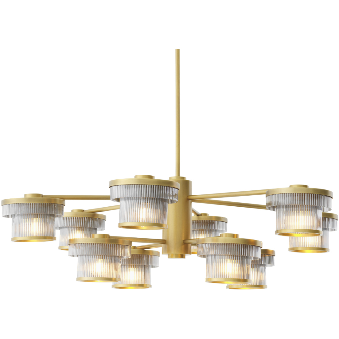 Andromeda 10 Light 41.93 inch Antique Brass and Smoke Glass Pendant Ceiling Light