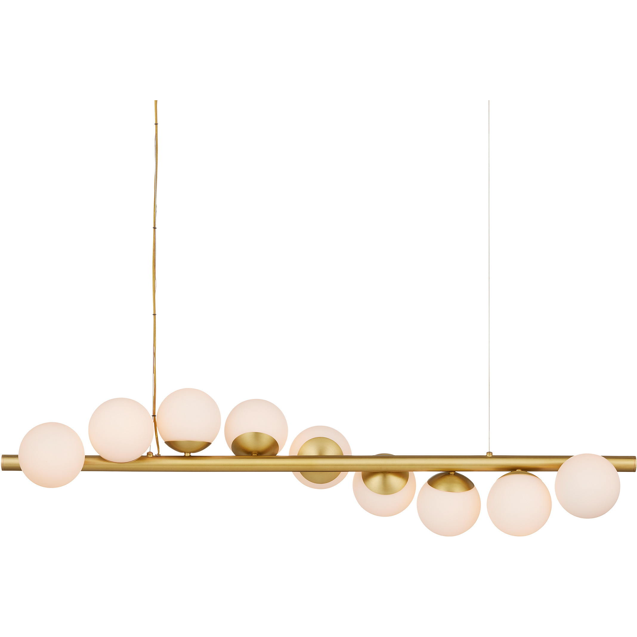 Barcarolle 9 Light 48 inch Brushed Brass Linear Chandelier Ceiling Light