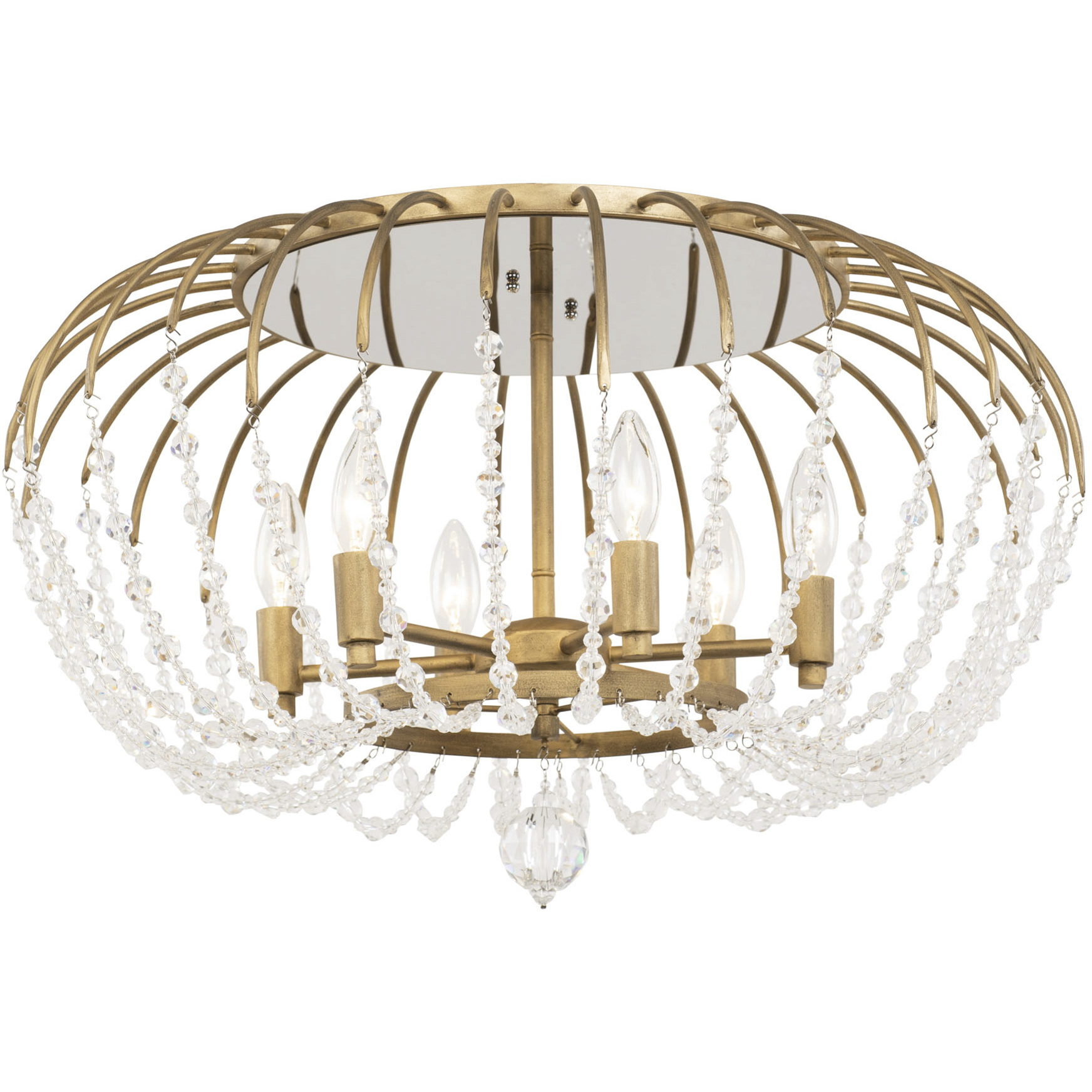 Voliere 6 Light 24.25 inch Havana Gold Semi-Flush Ceiling Light