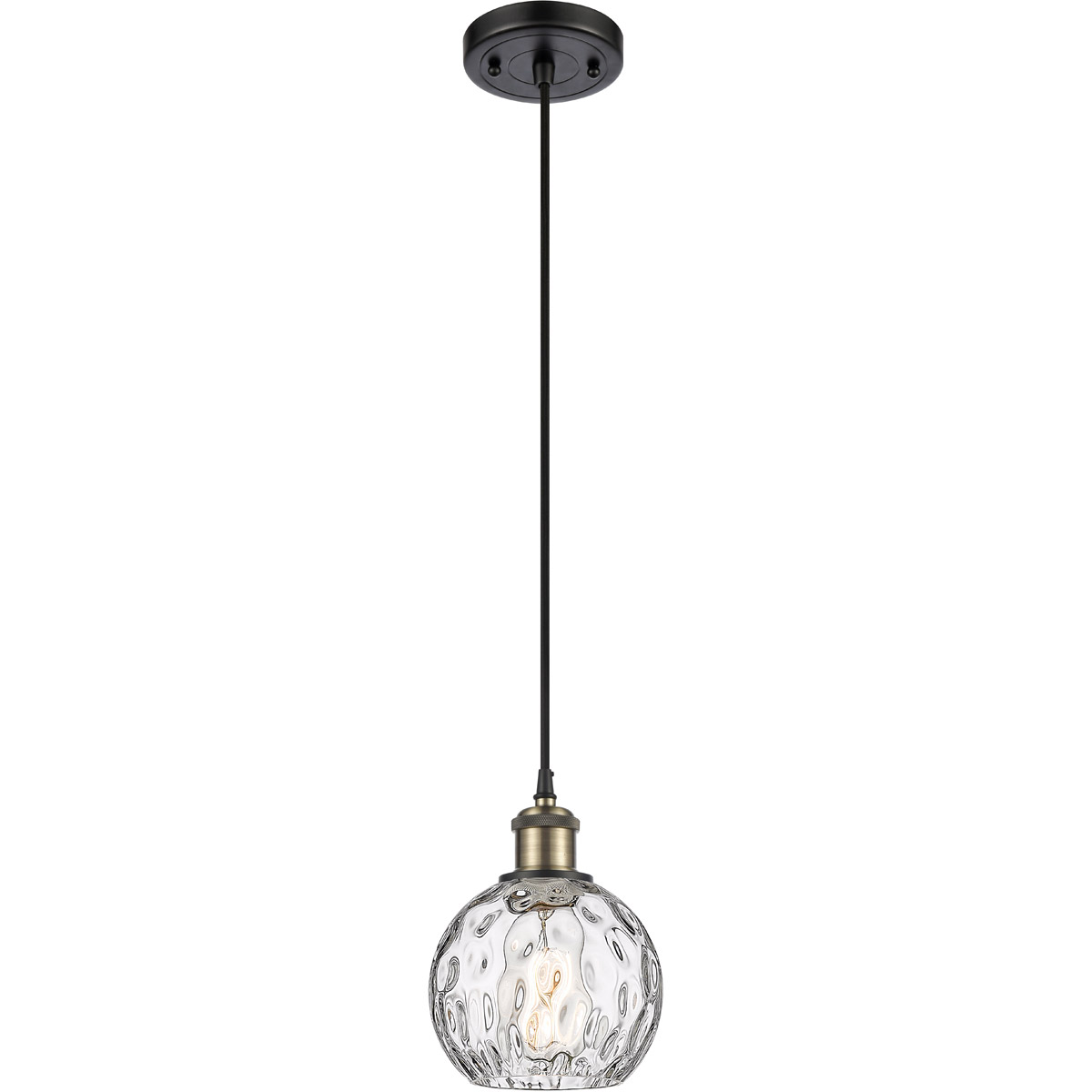 Ballston Athens Water Glass 1 Light 6 inch Black Antique Brass Mini Pendant Ceiling Light
