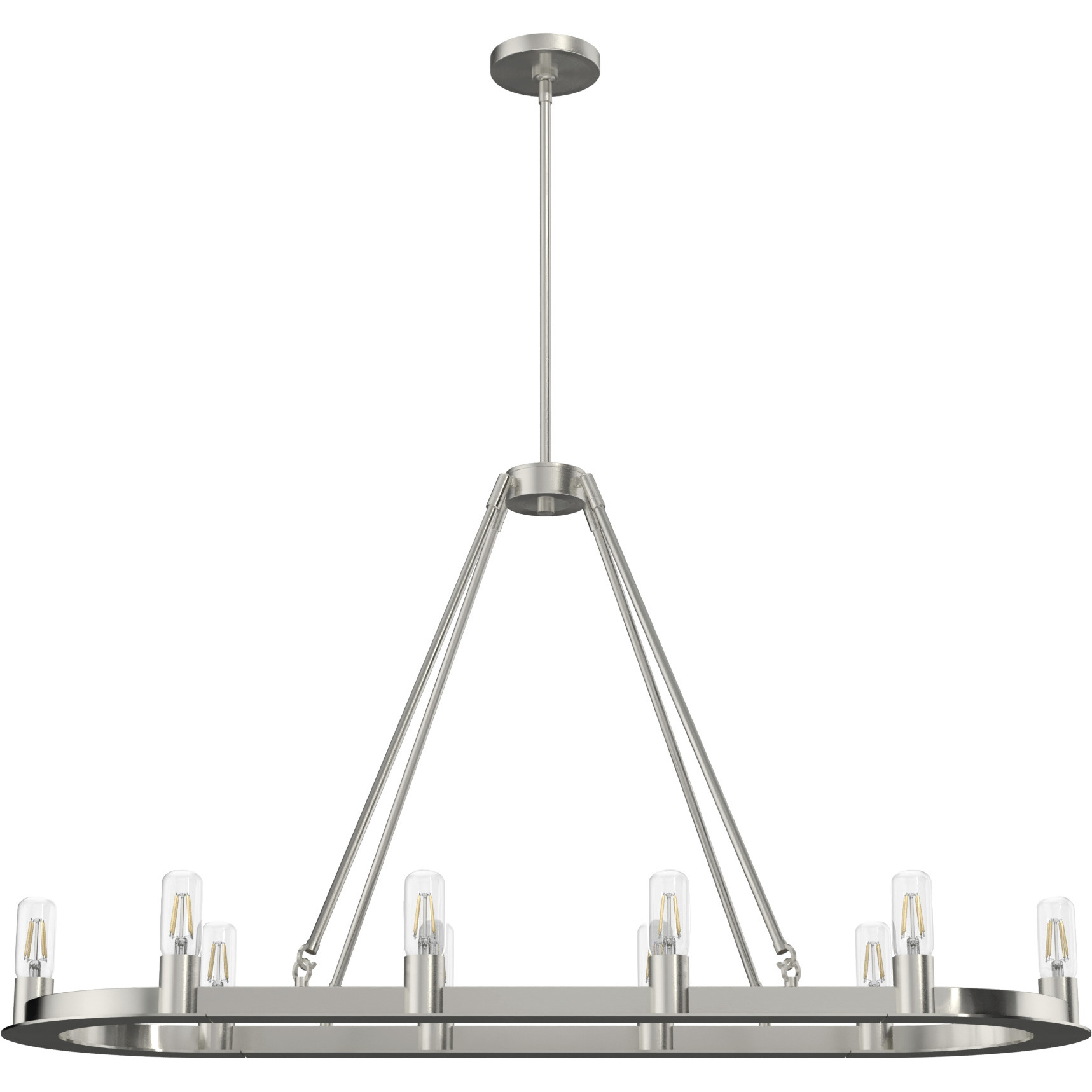 Saddlewood 10 Light 46 inch Brushed Nickel Linear Chandelier Ceiling Light