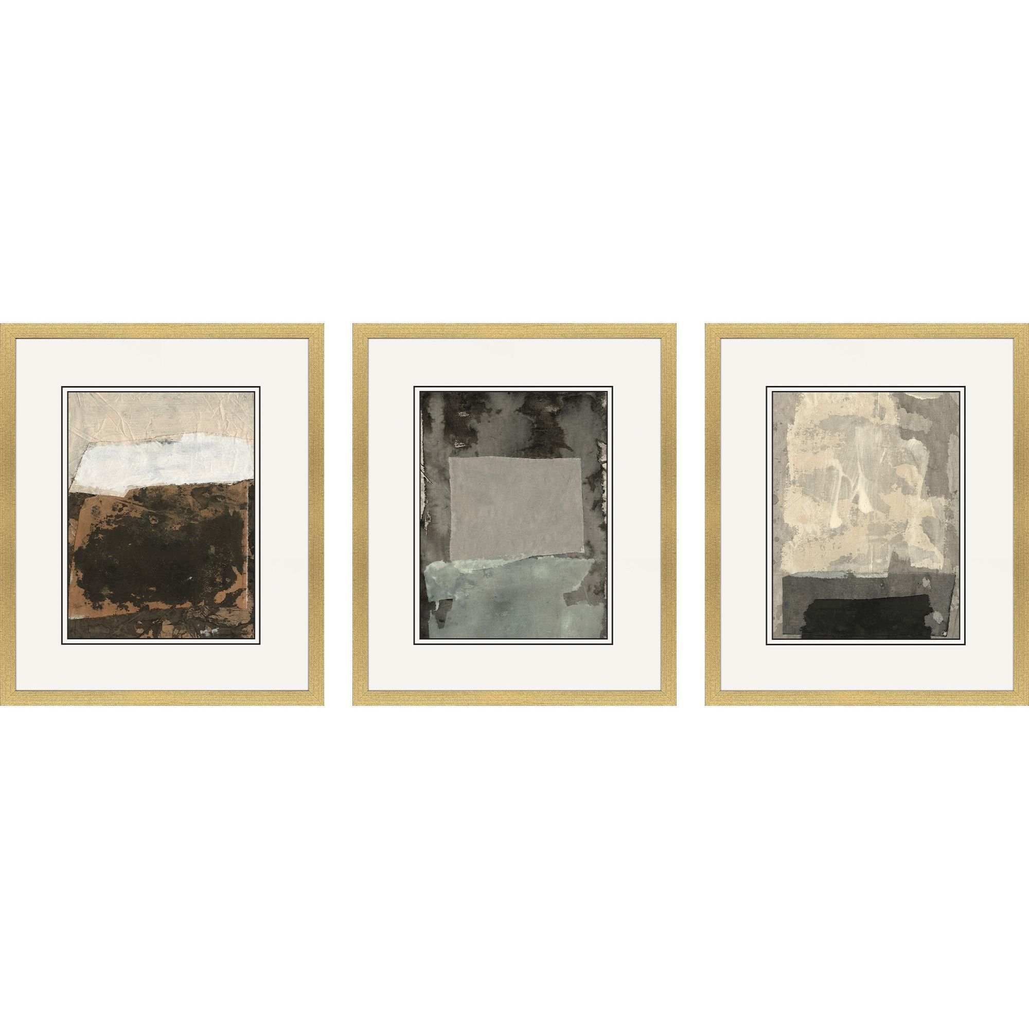 Textural Echo Multi and Black and Brown and Green Framed Art