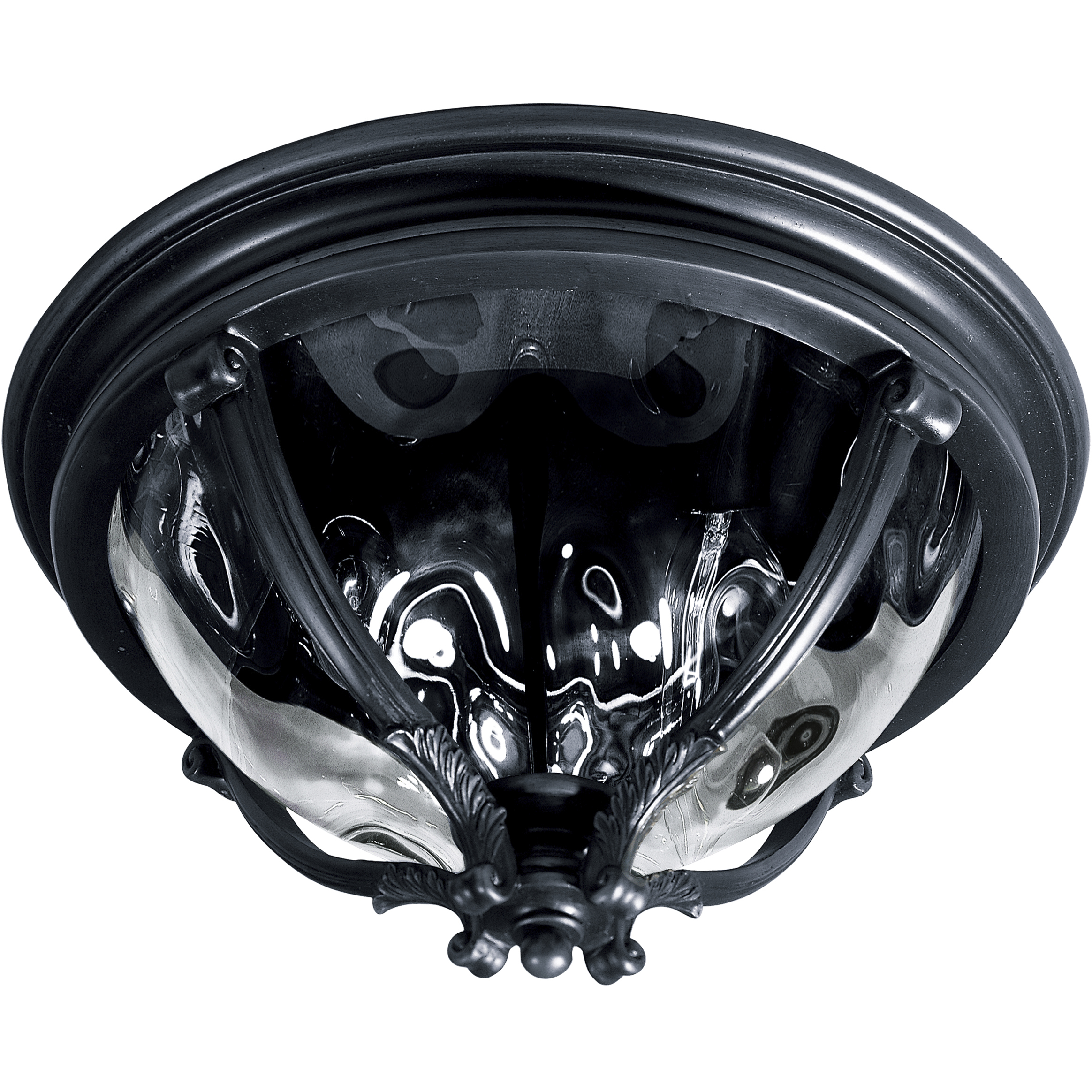Camden VX 3 Light 16 inch Black Outdoor Flush Mount