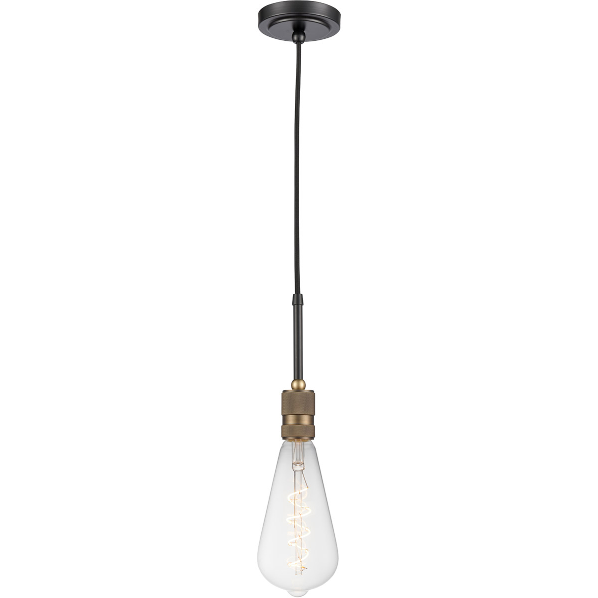 Restoration Ellis LED 3.75 inch Black Antique Brass Mini Pendant Ceiling Light