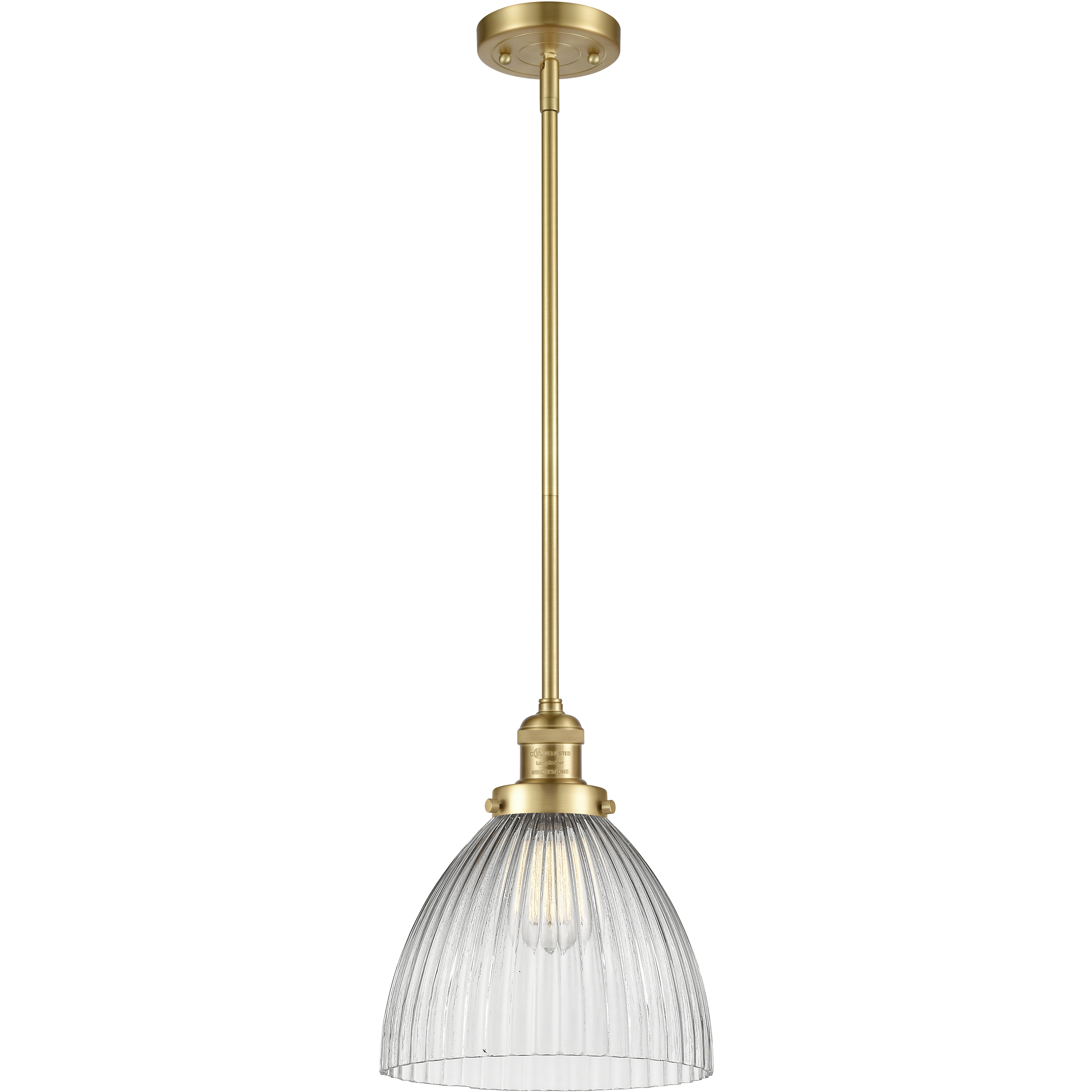 Franklin Restoration Seneca Falls 1 Light 9.5 inch Satin Gold Mini Pendant Ceiling Light in Incandescent, Franklin Restoration