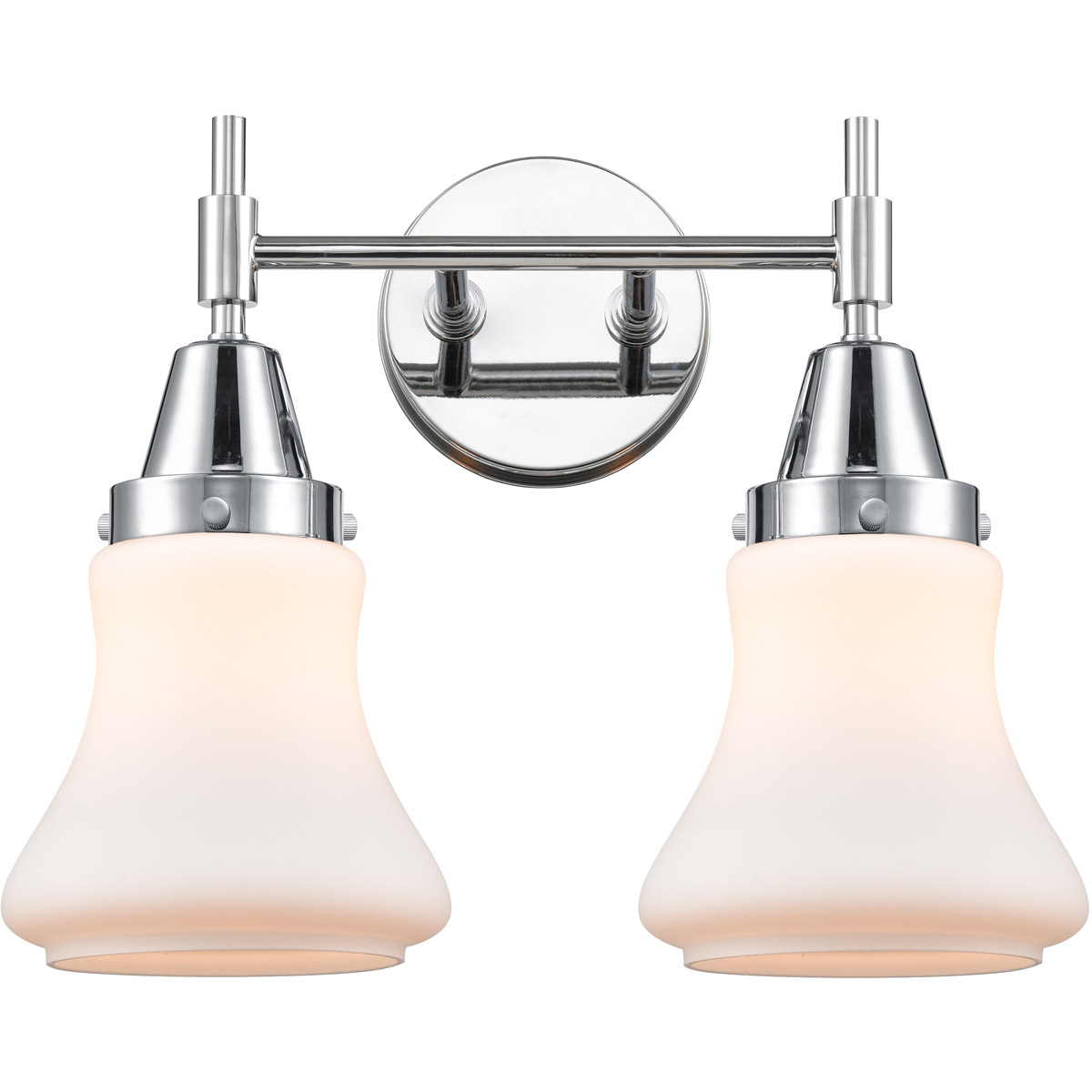 Caden LED 15 inch Polished Chrome Bath Vanity Light Wall Light in Matte White Glass
